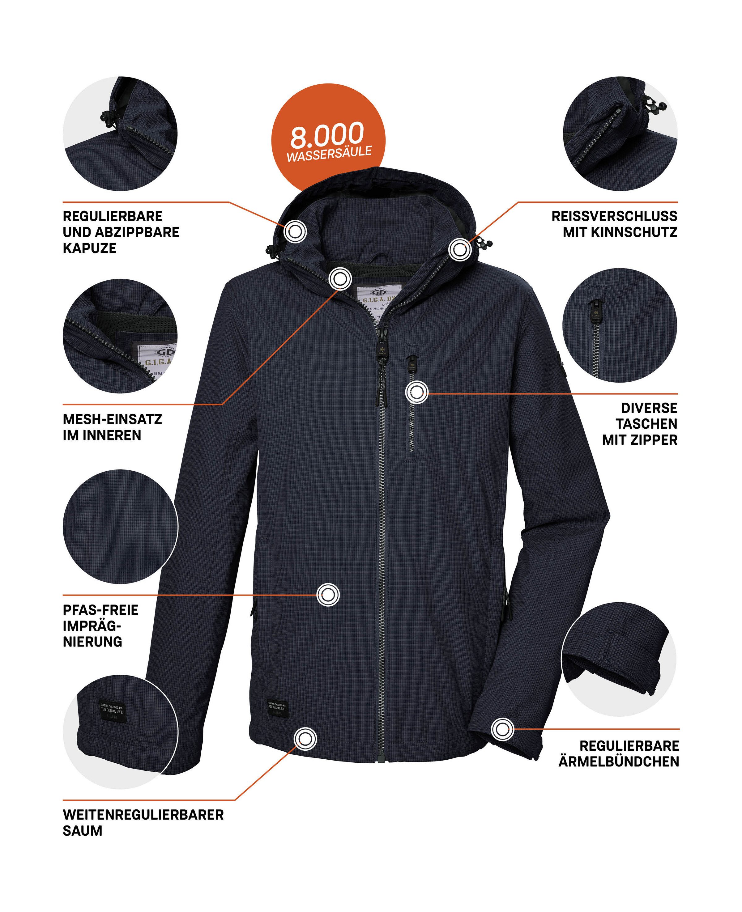 G.I.G.A. DX by killtec Softshell-jack GS 82 MN SFTSHLL JCKT Waterafstotende, winddichte herenjack met afneembare capuchon