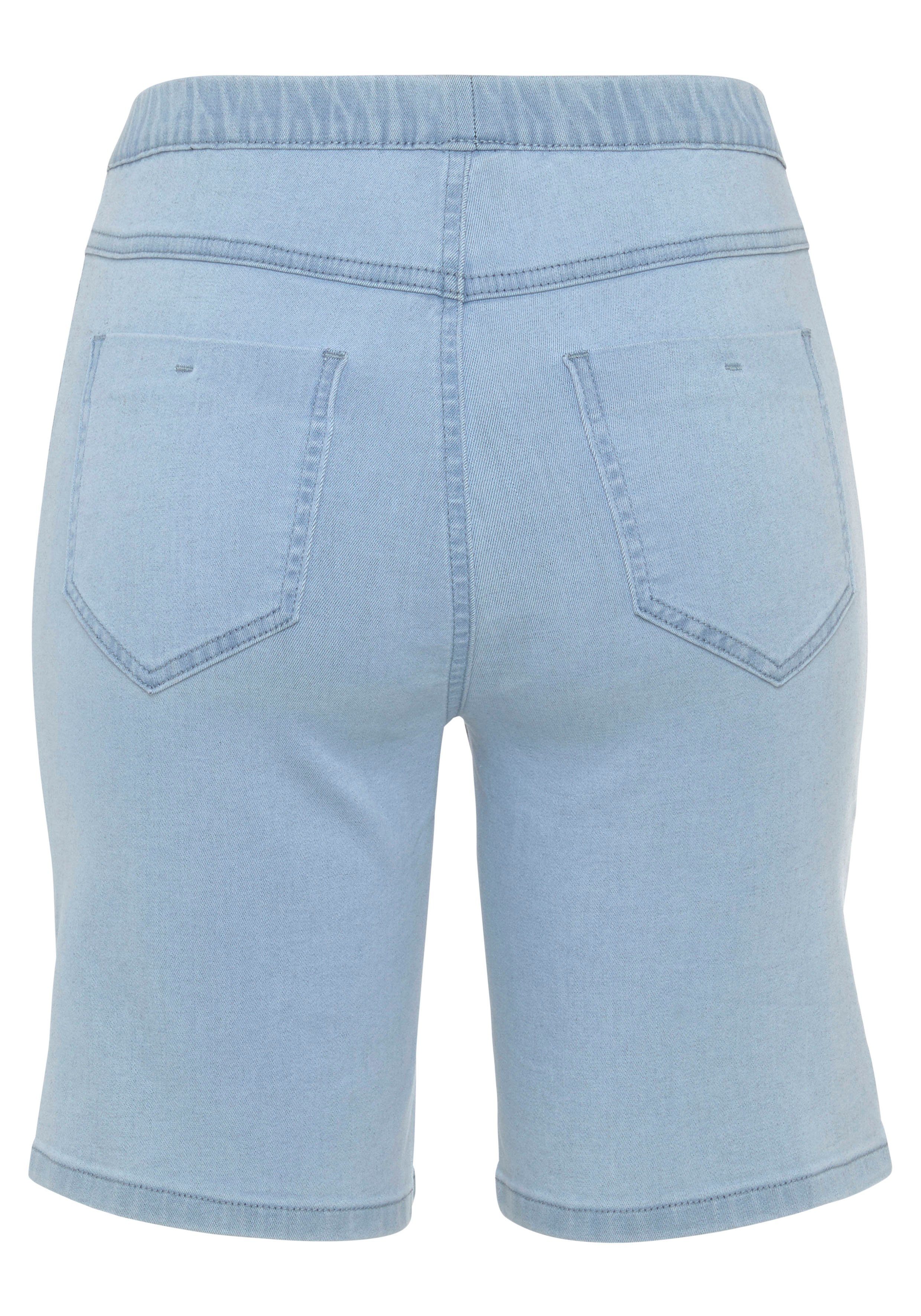 Buffalo Bermuda in elastische denim met twee achterzakken