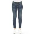 le temps des cerises 7-8 jeans power c in elastische denimkwaliteit blauw