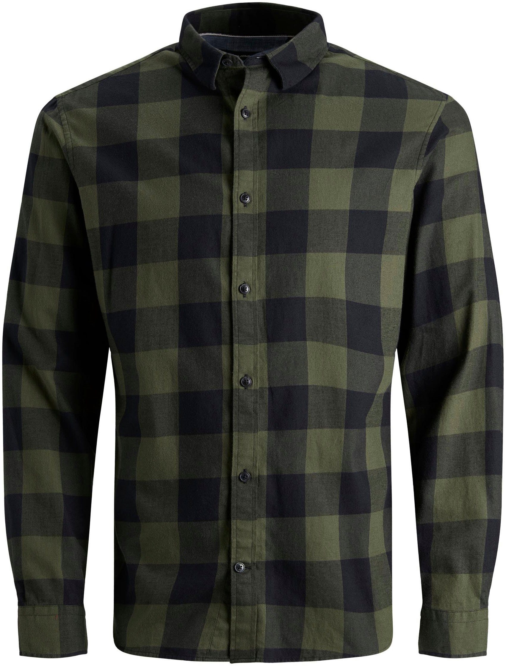Jack & Jones Geruit overhemd JJ JJEGINGHAM TWILL SHIRT L/