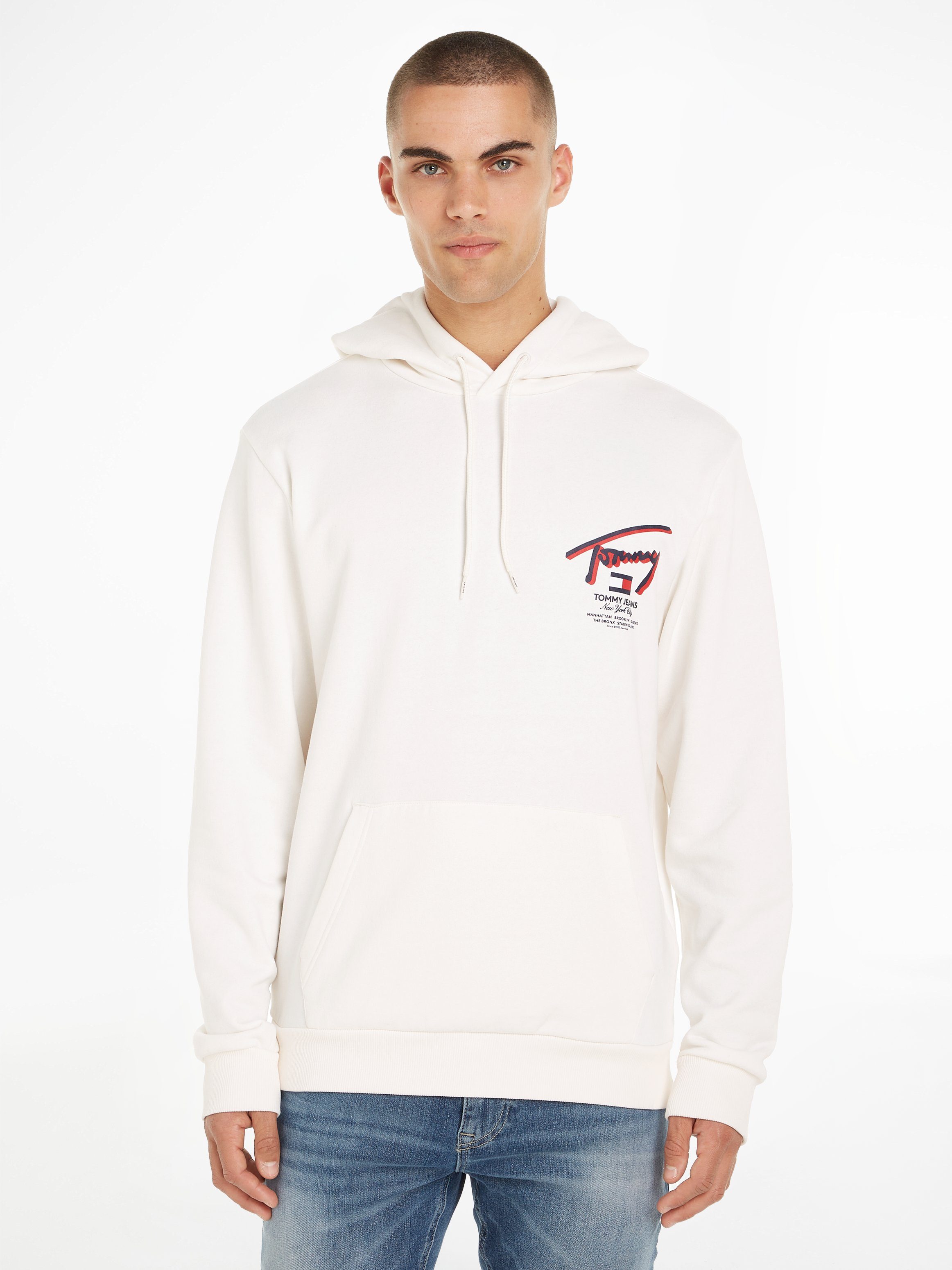 TOMMY JEANS Hoodie TJM REG 3D STREET TJ HOOD EXT heren sweaters maat XXXL wit