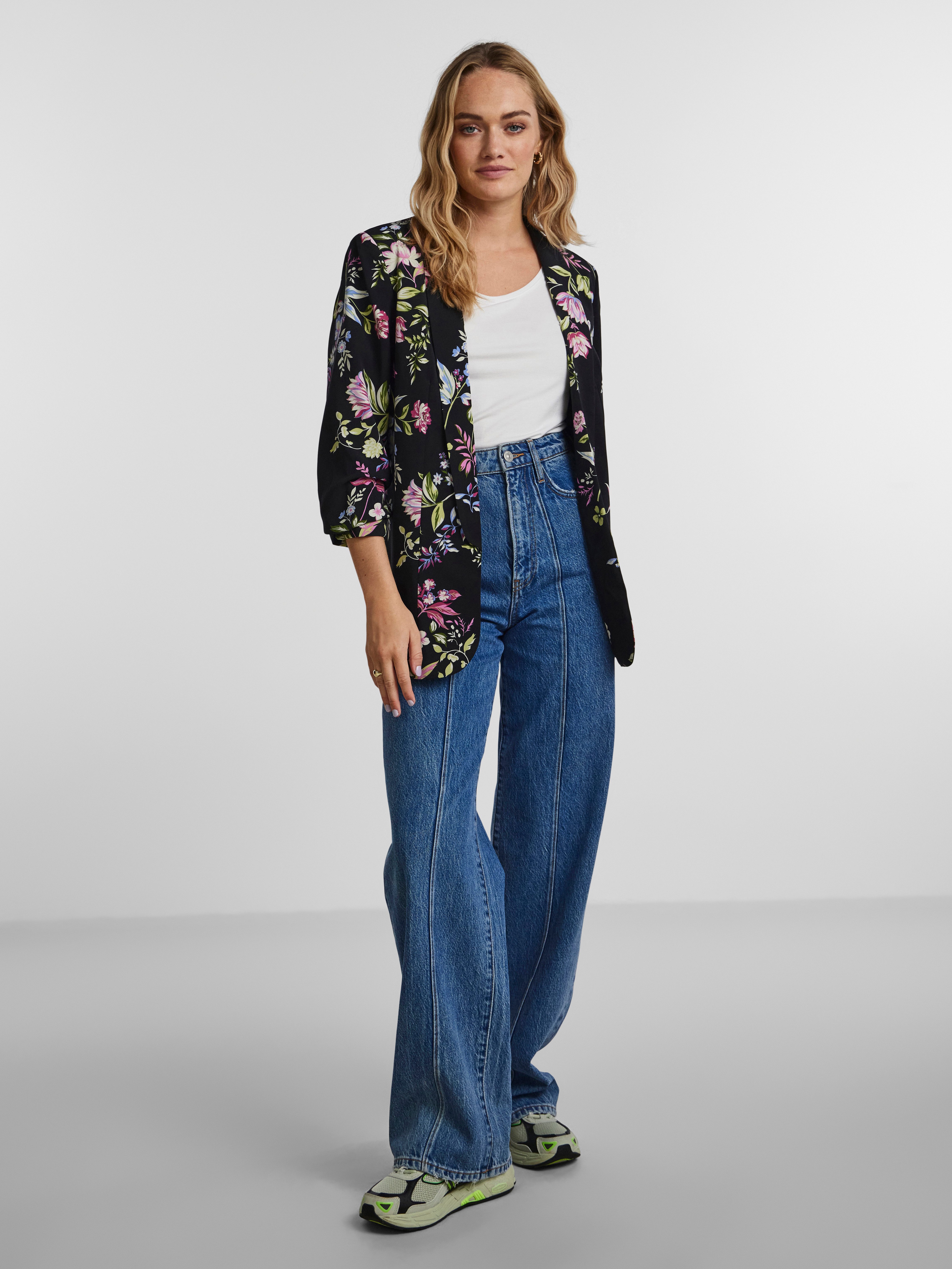 pieces Blouseblazer PCBOSELLA 3 4 PRINTED BLAZER NOOS