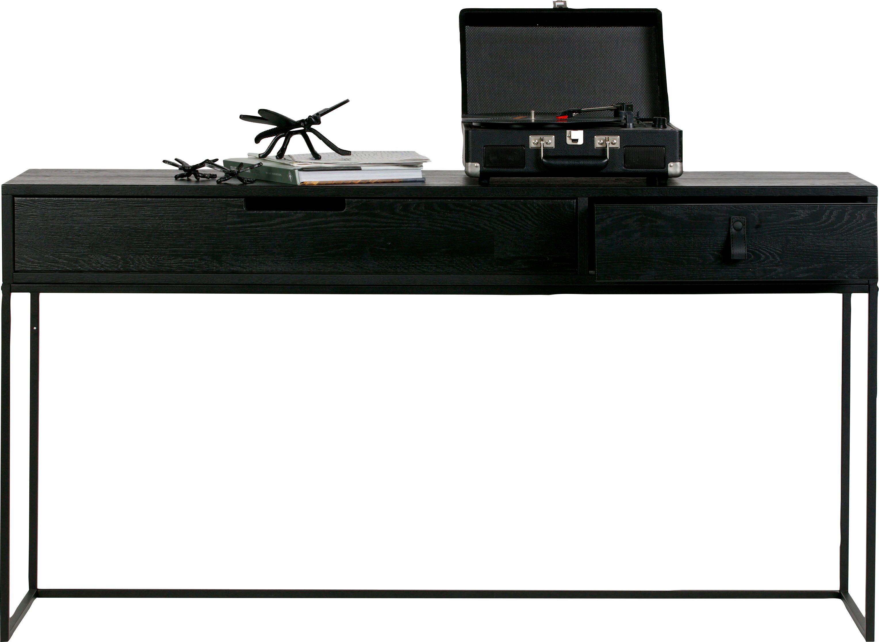 WOOOD Bureau Silas veel opbergruimte, twee lades, h 74 cm x b 140 cm bureaus zwart
