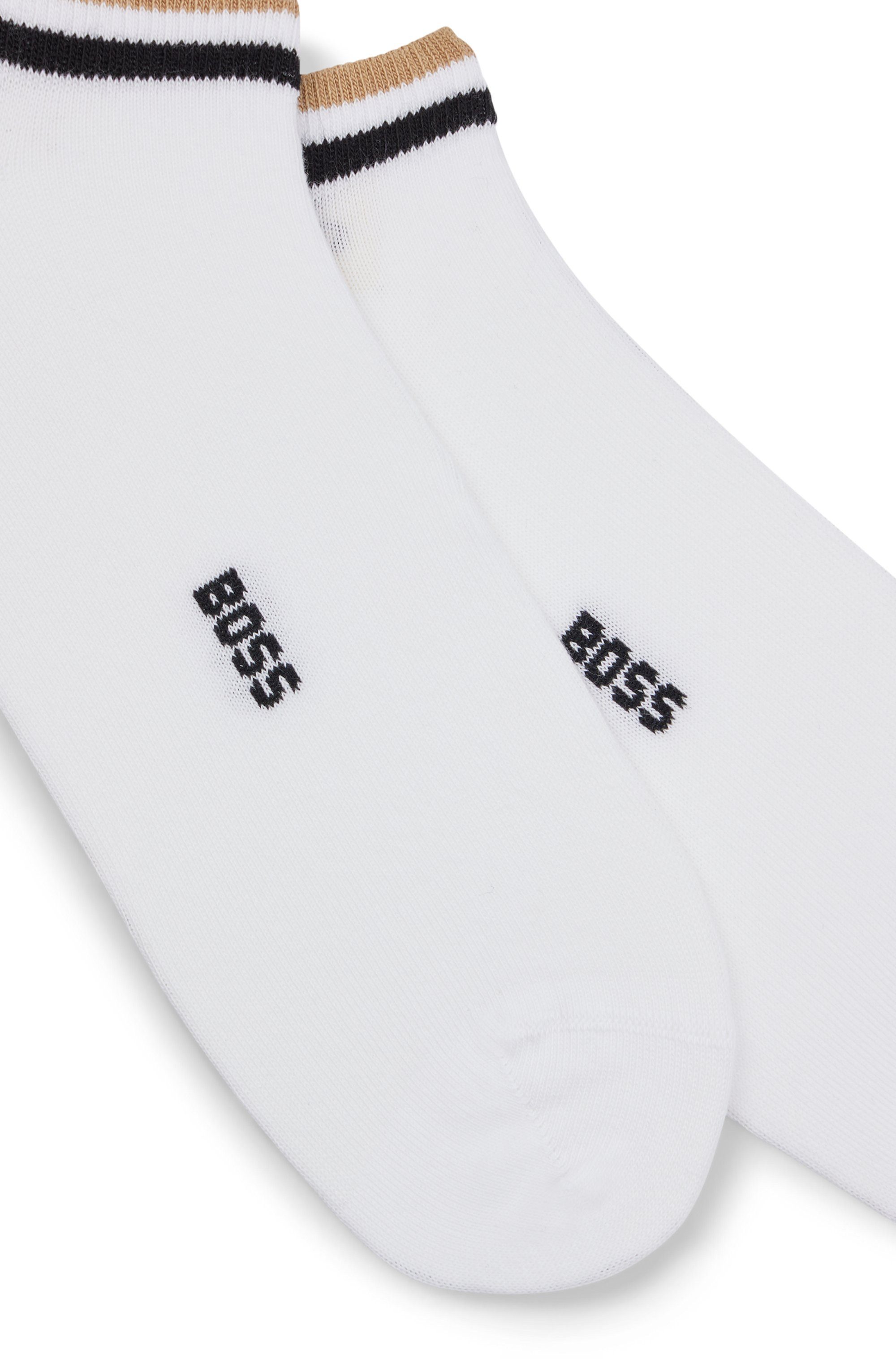 BOSS Sneakersokken 2P AS Uni stripe CC met gestreepte afwerking (set, 2 stuks)
