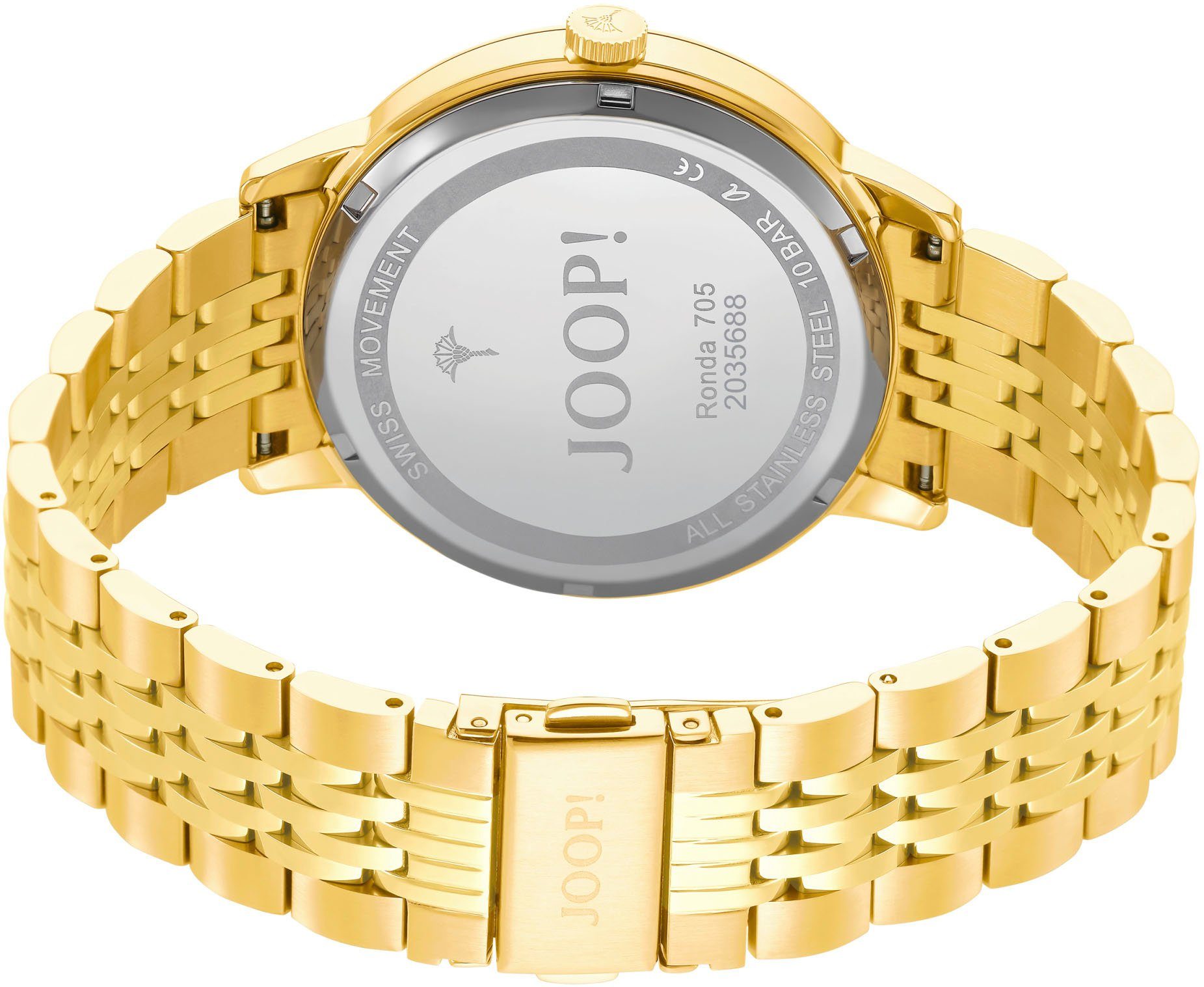 Joop! Kwartshorloge Armbandhorloge, herenhorloge, analoog, datum, roestvrij staal armband