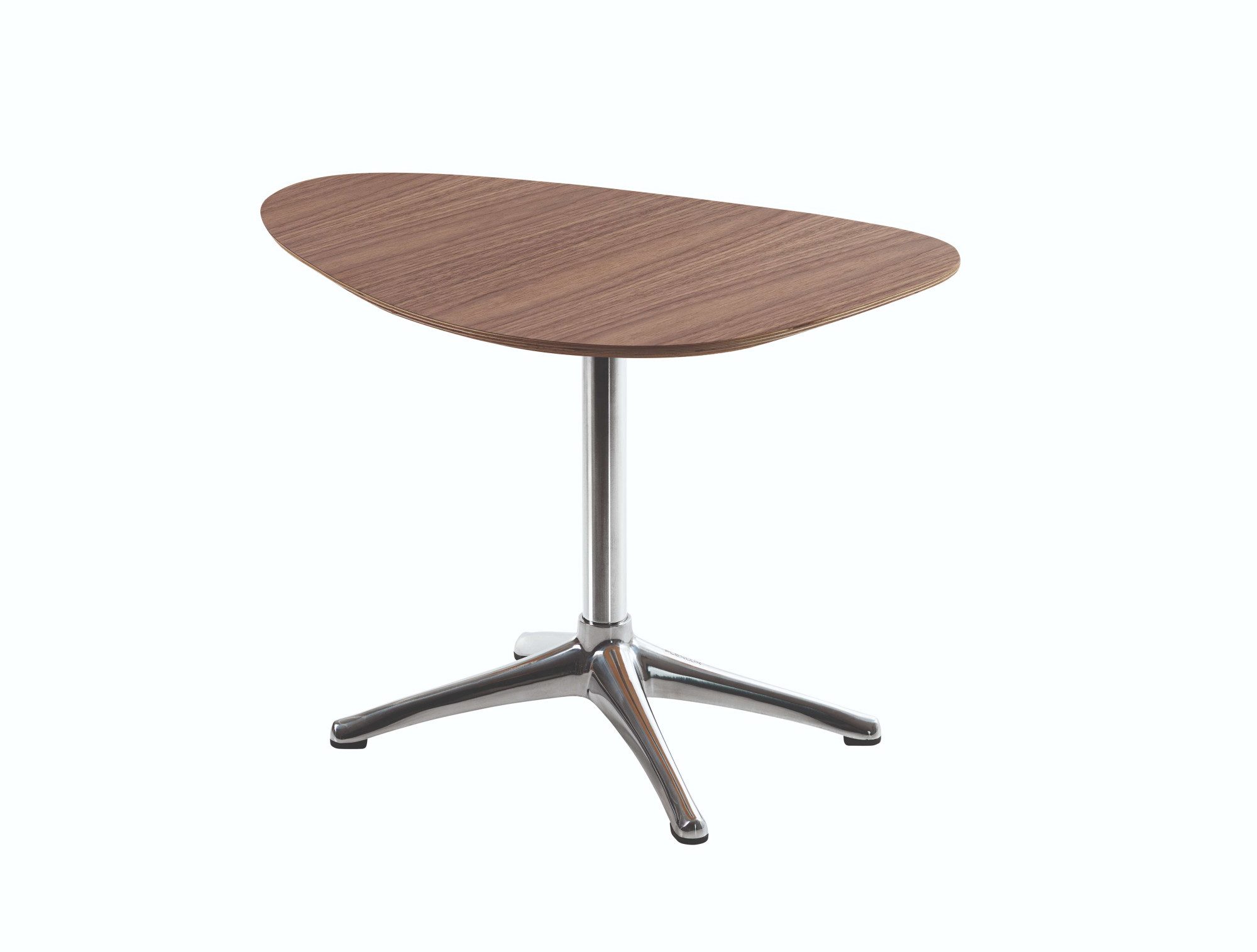 FLEXLUX Bijzettafel Nachttafel, salontafel, koffietafel, bijzettafel, nier-vorm Walnoot of eiken fineer, voet aluminiumkleurig of zwart, hoogte 45 cm