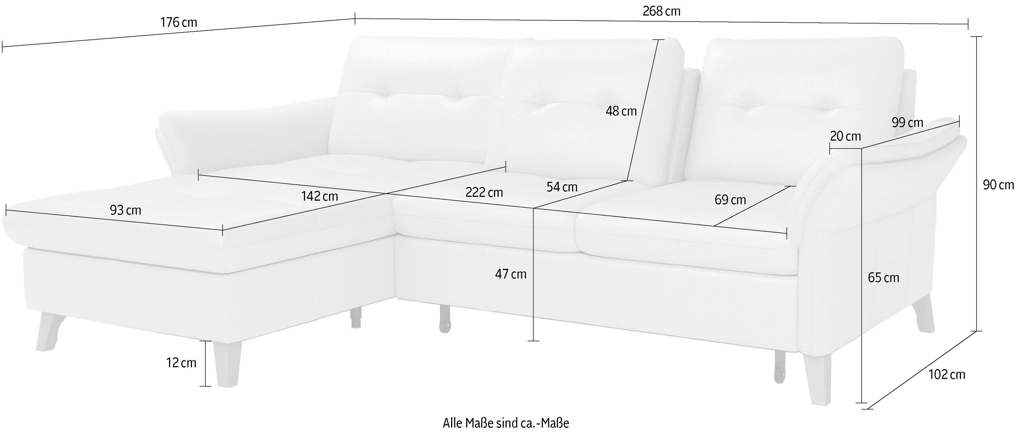 sit&more Hoekbank Göteborg Zitdiepteverstelling en binnenvering, naar keuze met slaapfunctie