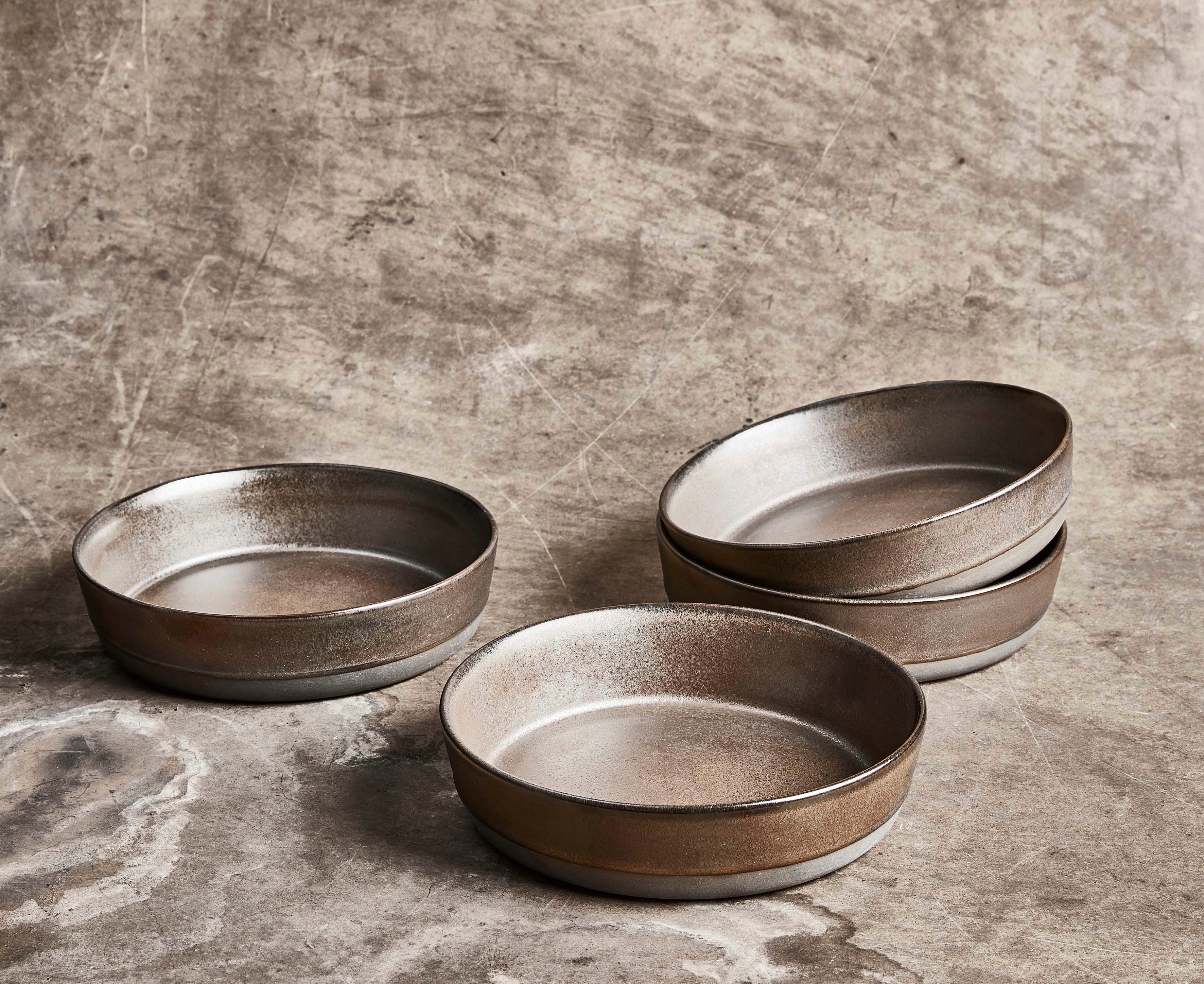 aida RAW Diep bord Raw Aardewerk, Ø 19 cm (set, 6 stuks)