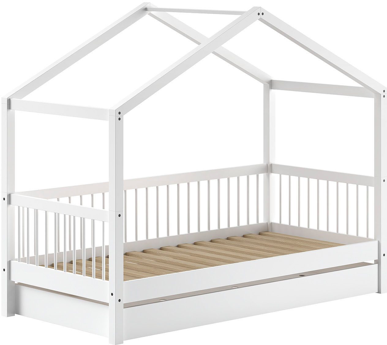 Home affaire Huisbed met lf 90x200 cm, optioneel met of zonder bedlade, beuken wit