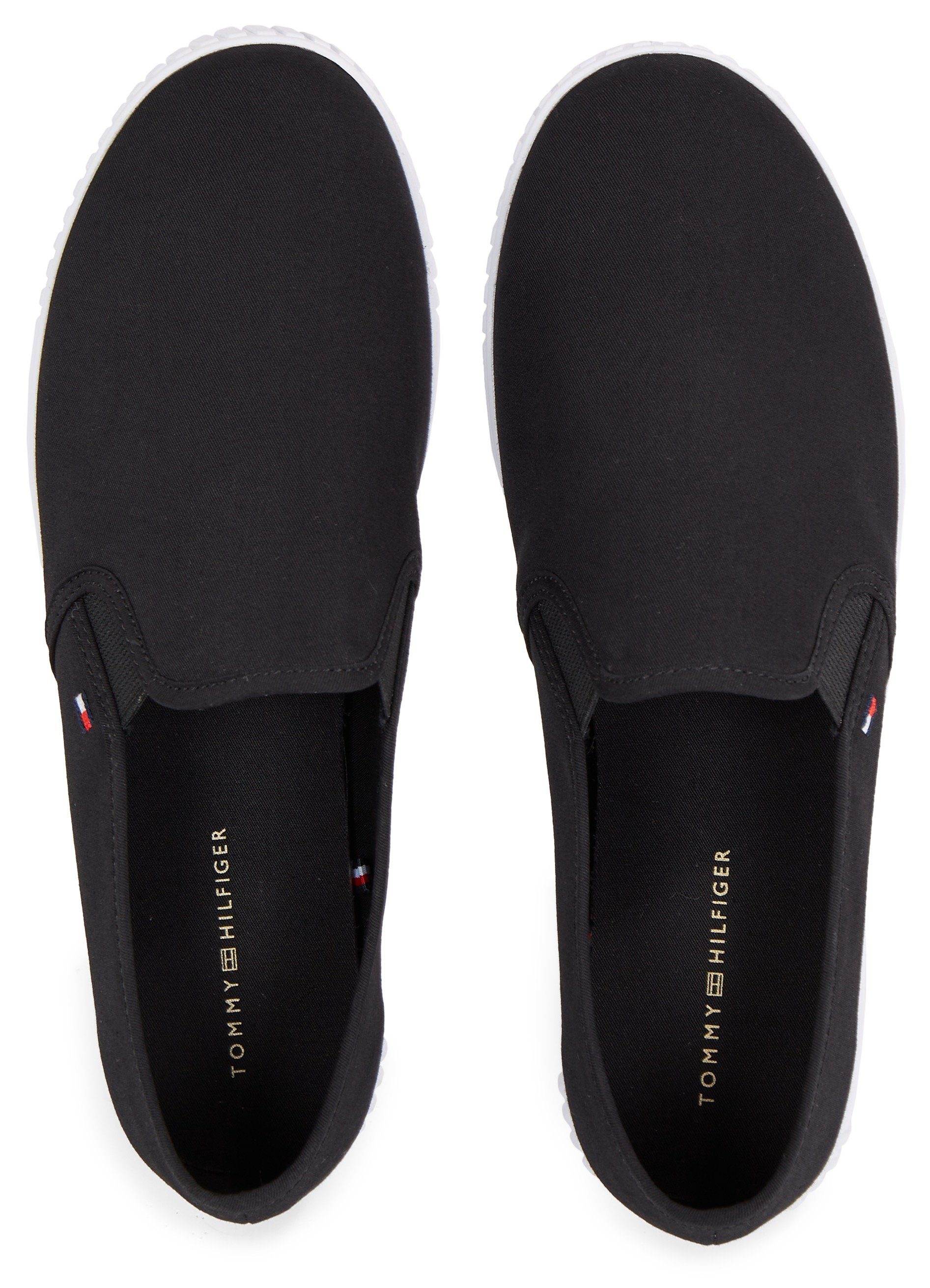 Tommy Hilfiger Instappers CANVAS SLIP-ON SNEAKER Vrijetijdsschoen, slip-on sneaker, zomerschoen met elastiek, smalle vorm