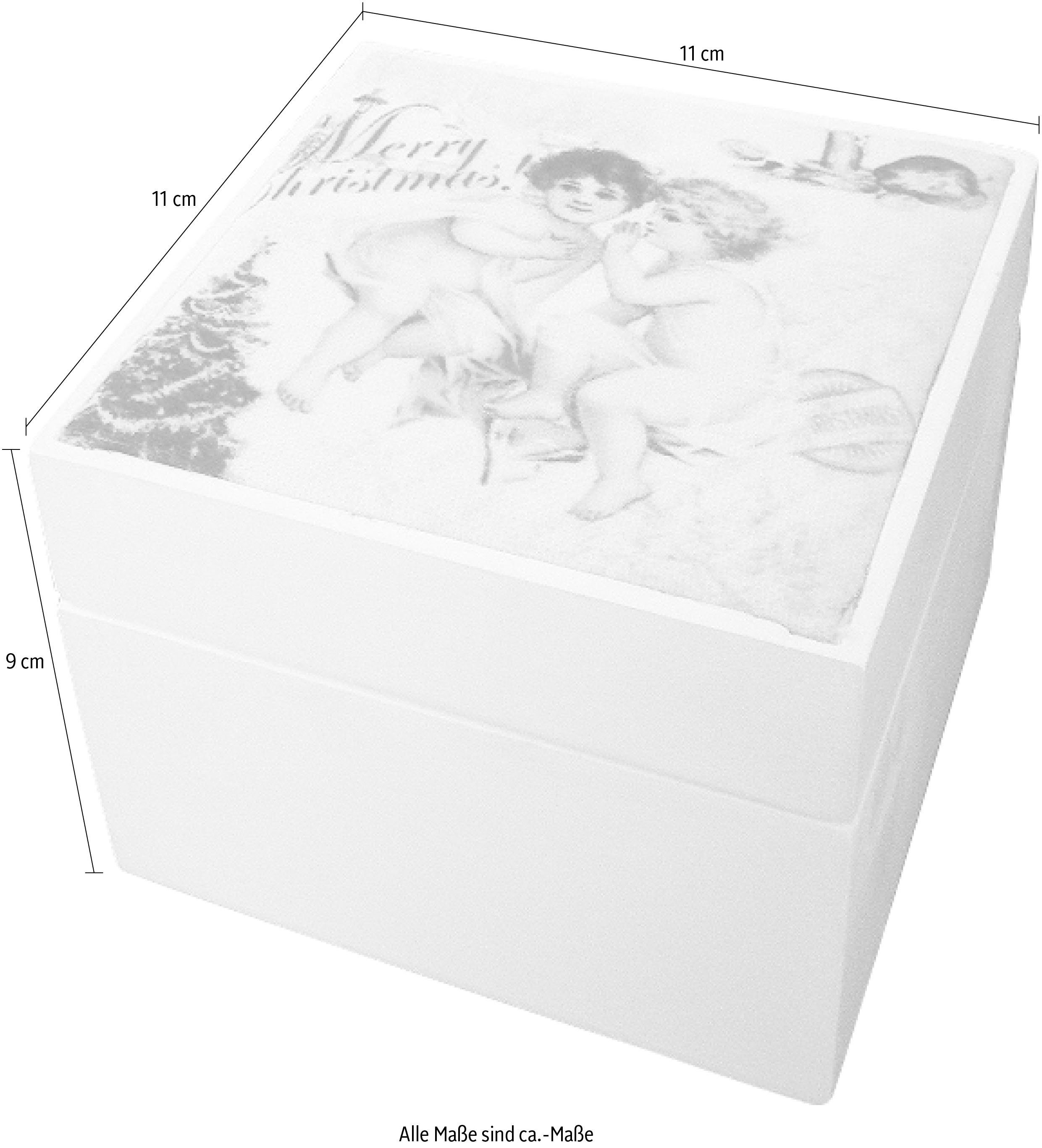 Myflair Möbel & Accessoires Sierkist Camille, wit Opbergbox, met engel motief op de deksel, Shabby look