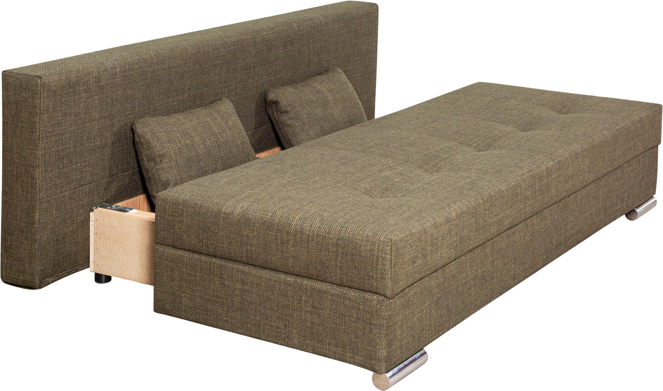 COLLECTION AB Slaapbank Tania met bedfunctie en bedlade comfortabele zitcomfort: veren-kern bekleding, inclusief rugkussen