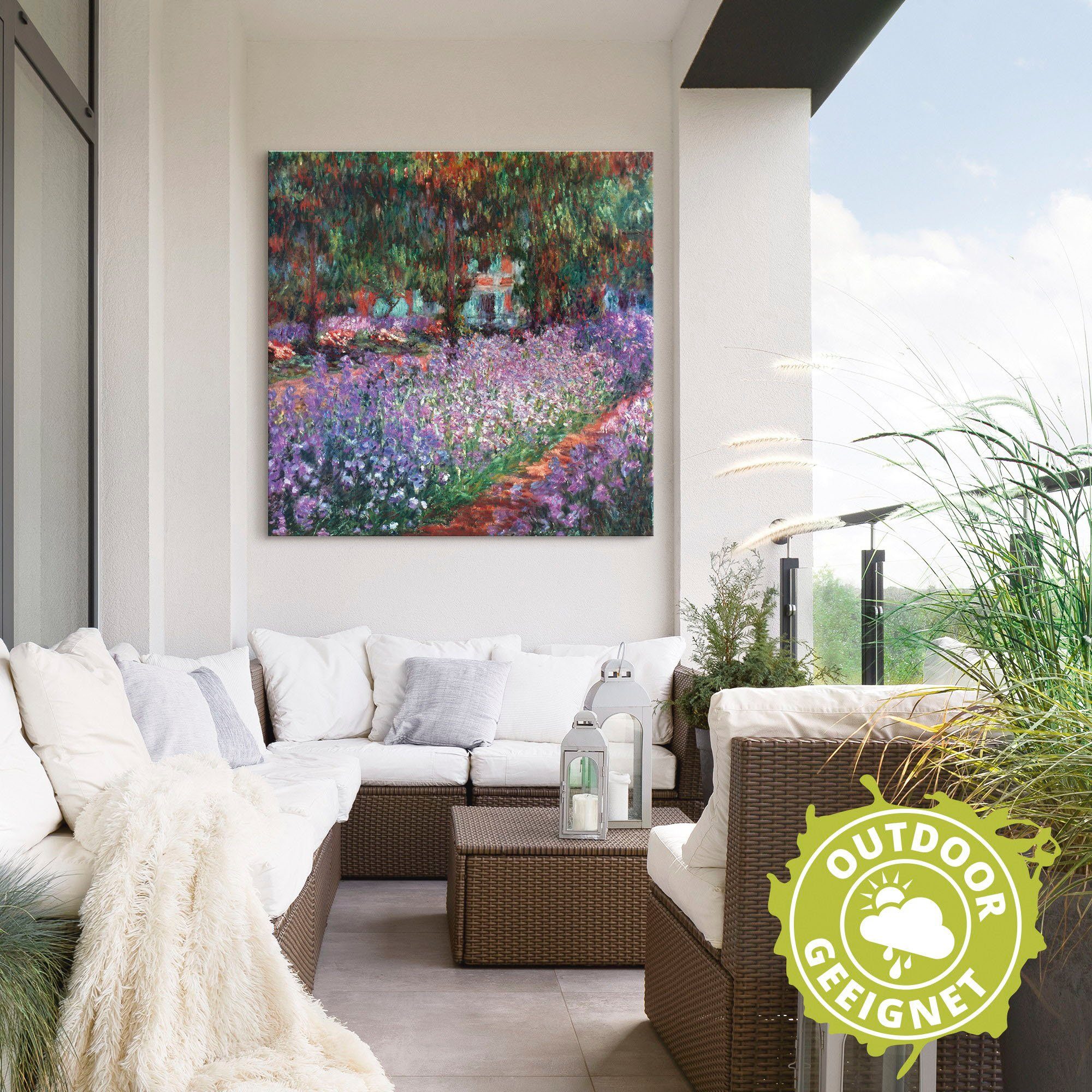 Artland Artprint De tuin van de kunstenaar bij Giverny als artprint van aluminium, artprint voor buiten, artprint op linnen in verschillende maten