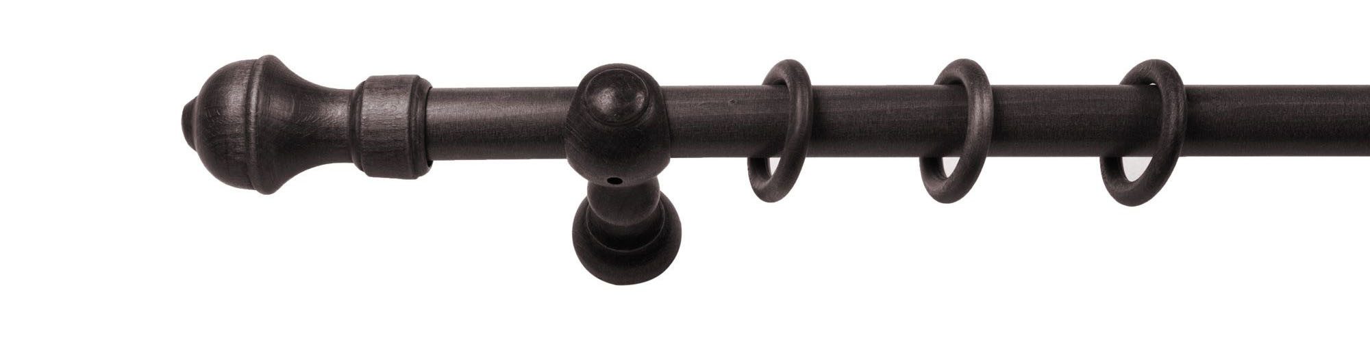 SN DECO GROUP Gordijnroede Ares 28 mm, hout, verschillende lengtes en kleuren, compleet set