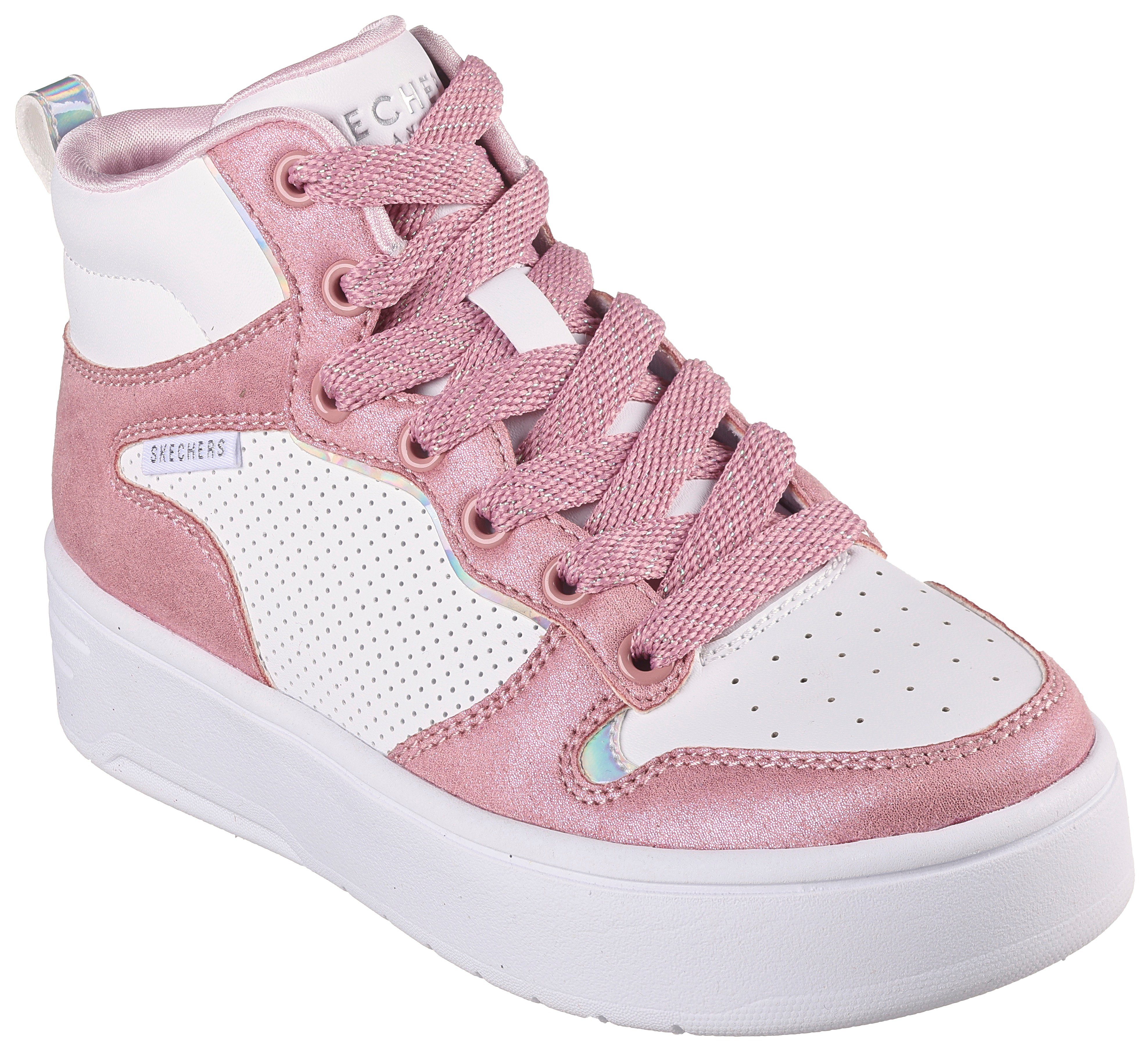 NU 20% KORTING: Skechers Kids Sneakers COURT HIGH-SHINE KICKS in contrast-look