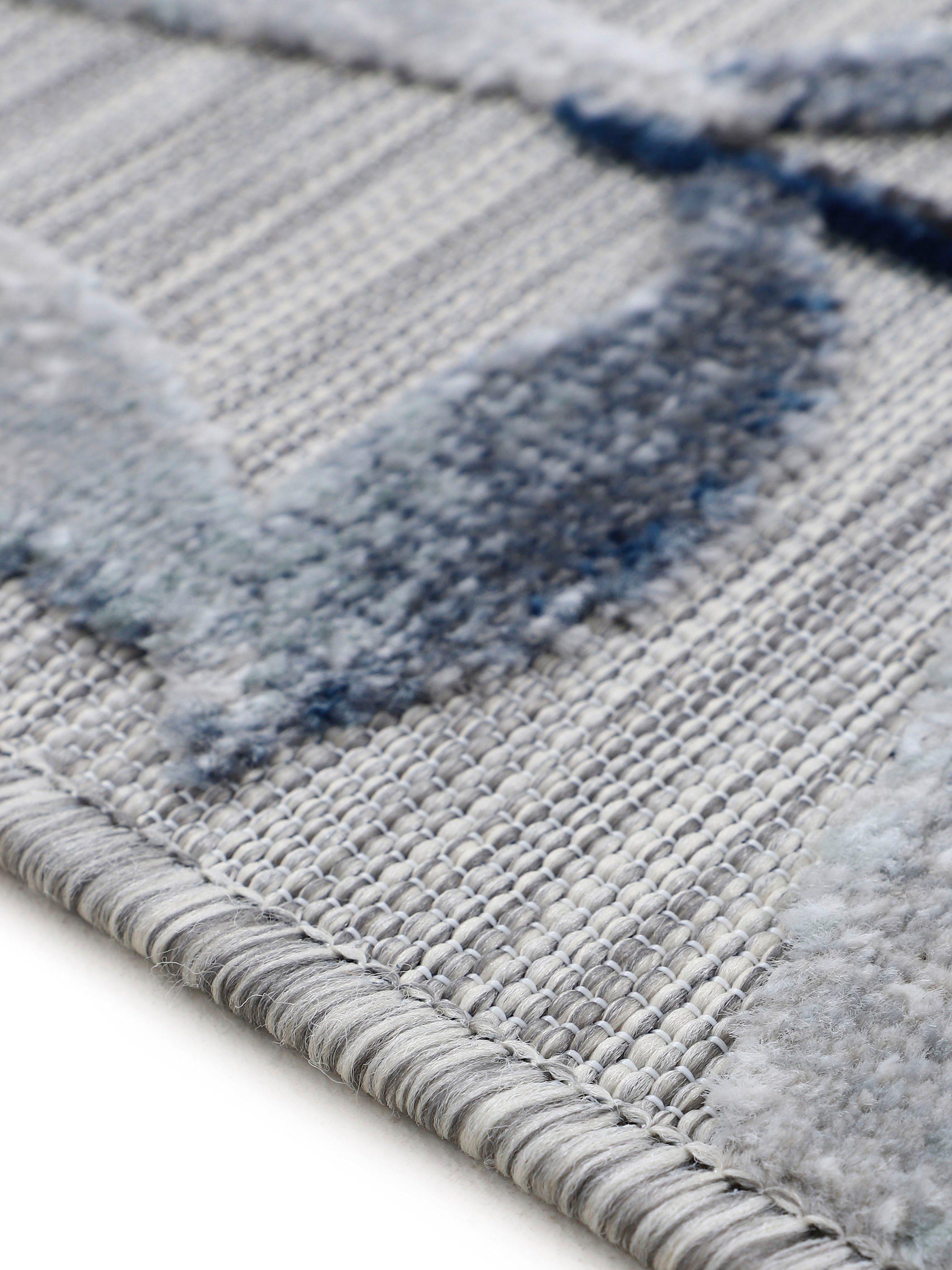 carpetfine Vloerkleed Deja 100 robust vlakweefsel, motief - florale palmbladeren, hoog-laag effect