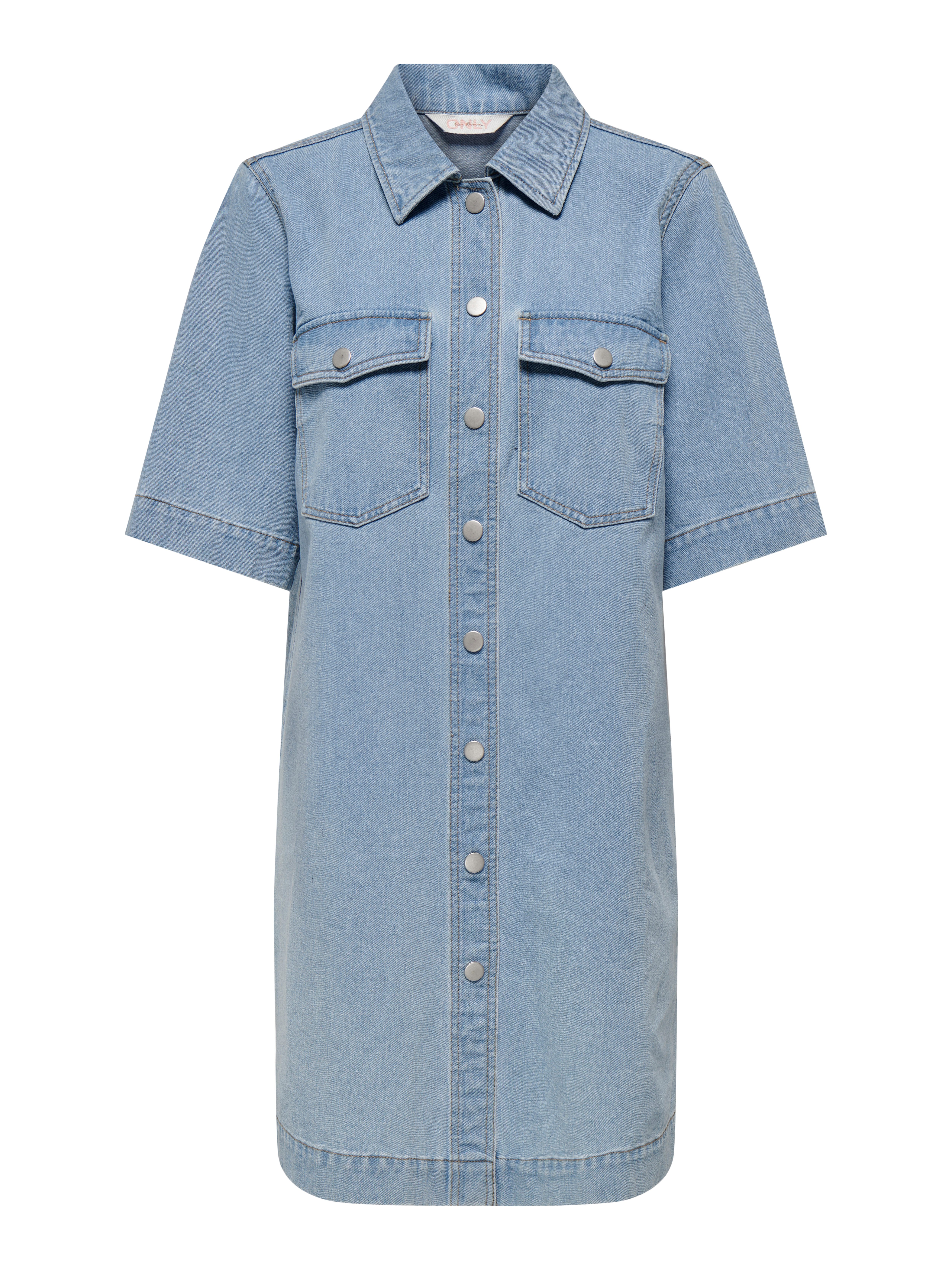 Only Jeans jurk ONLBELLE S/S BUTTON DRESS DNM GUA NOOS