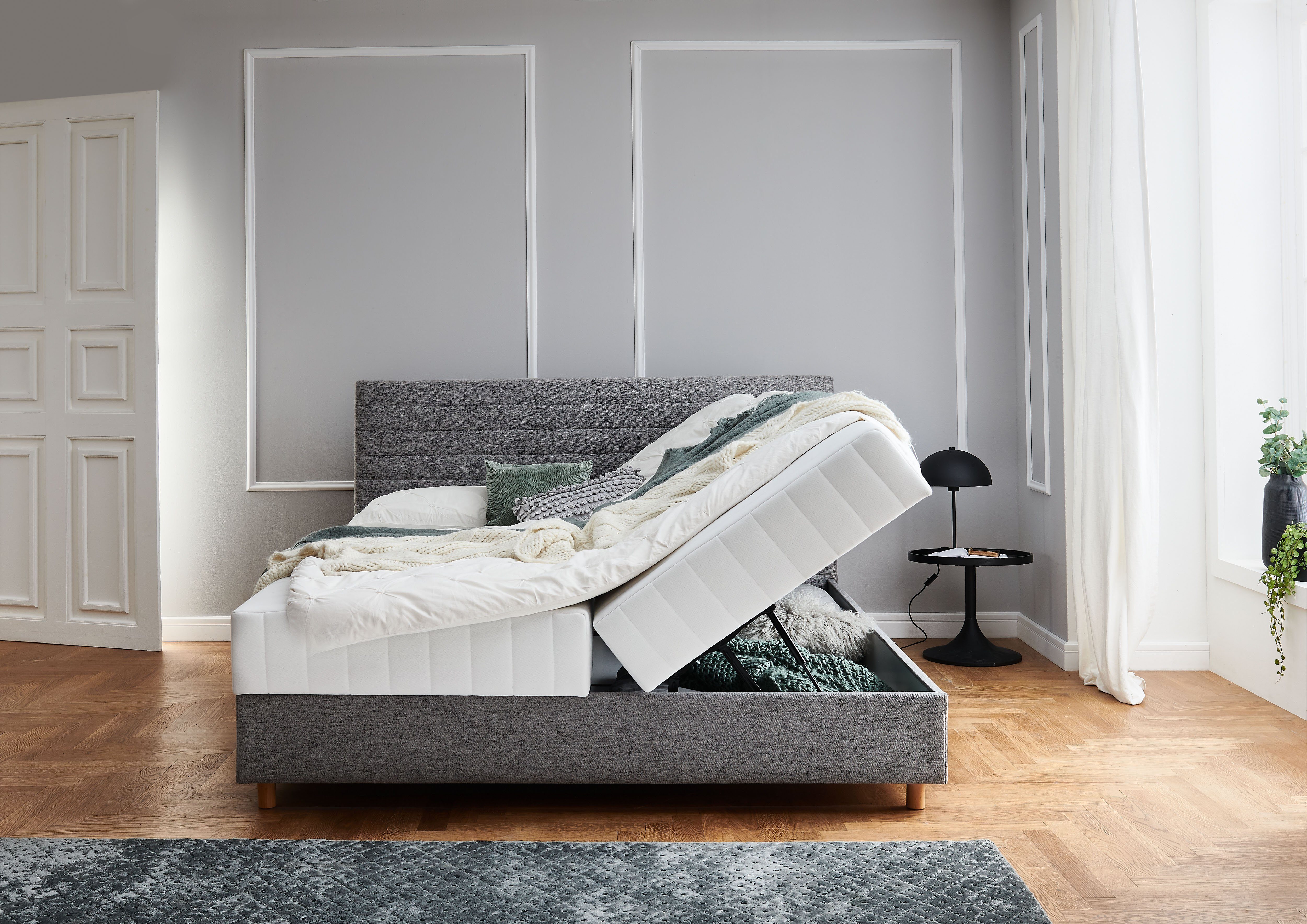 ATLANTIC home collection Ledikant met bergruimte Josie met pocketveringsmatras en bedkist