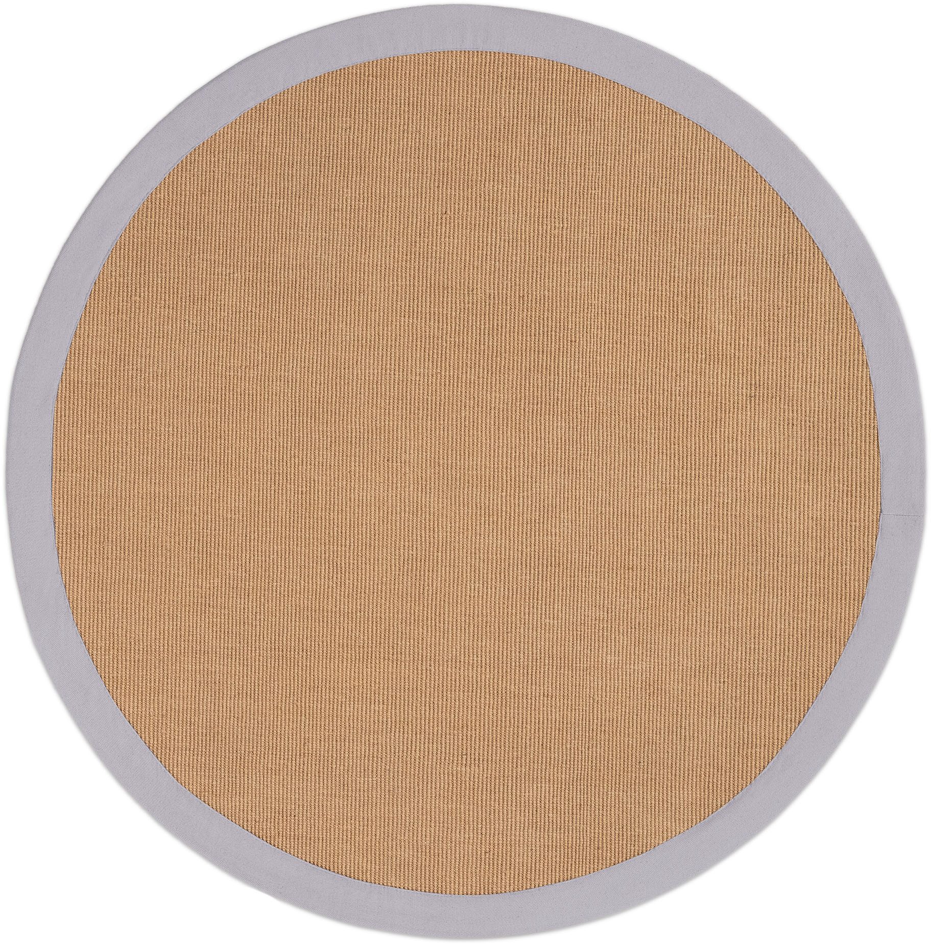 carpetfine Sisalkleed Sisal met gekleurd randdessin, antislip achterzijde sisal vloerkleden grijs