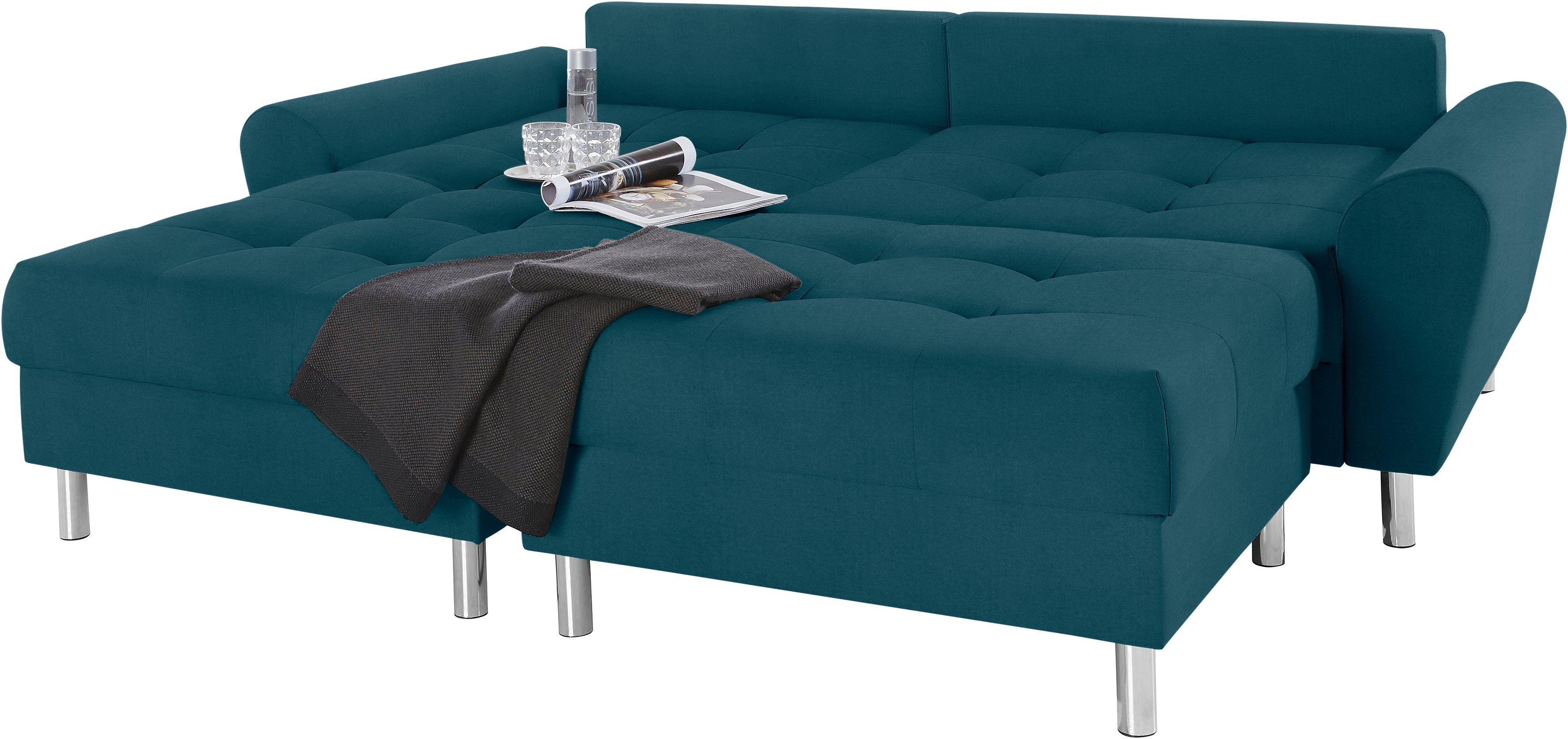 COLLECTION AB Hoekbank Rada L-vorm inclusief hocker, slaapfunctie en binnenvering