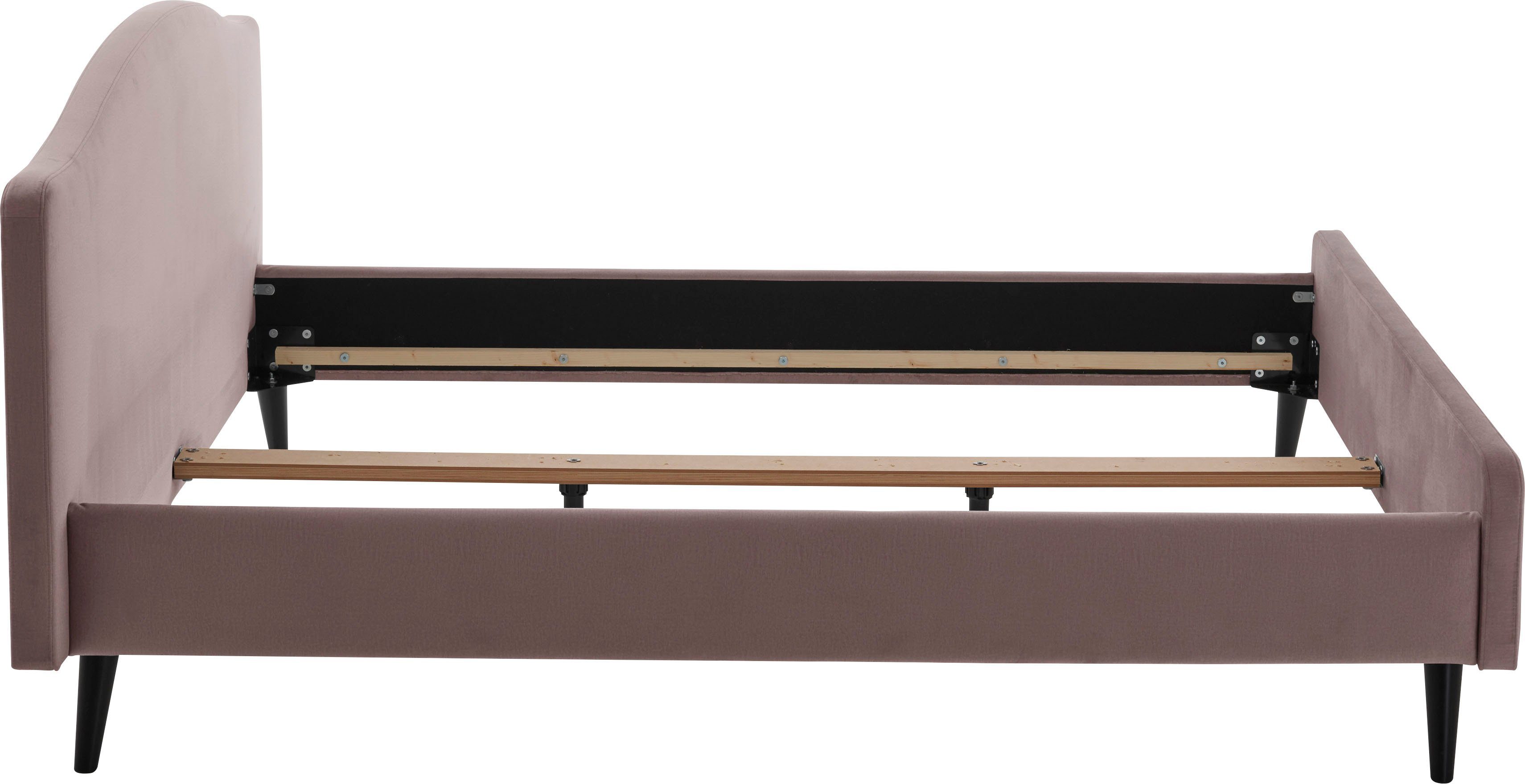 ATLANTIC home collection Gestoffeerd bed Tamiga met massief houten poten