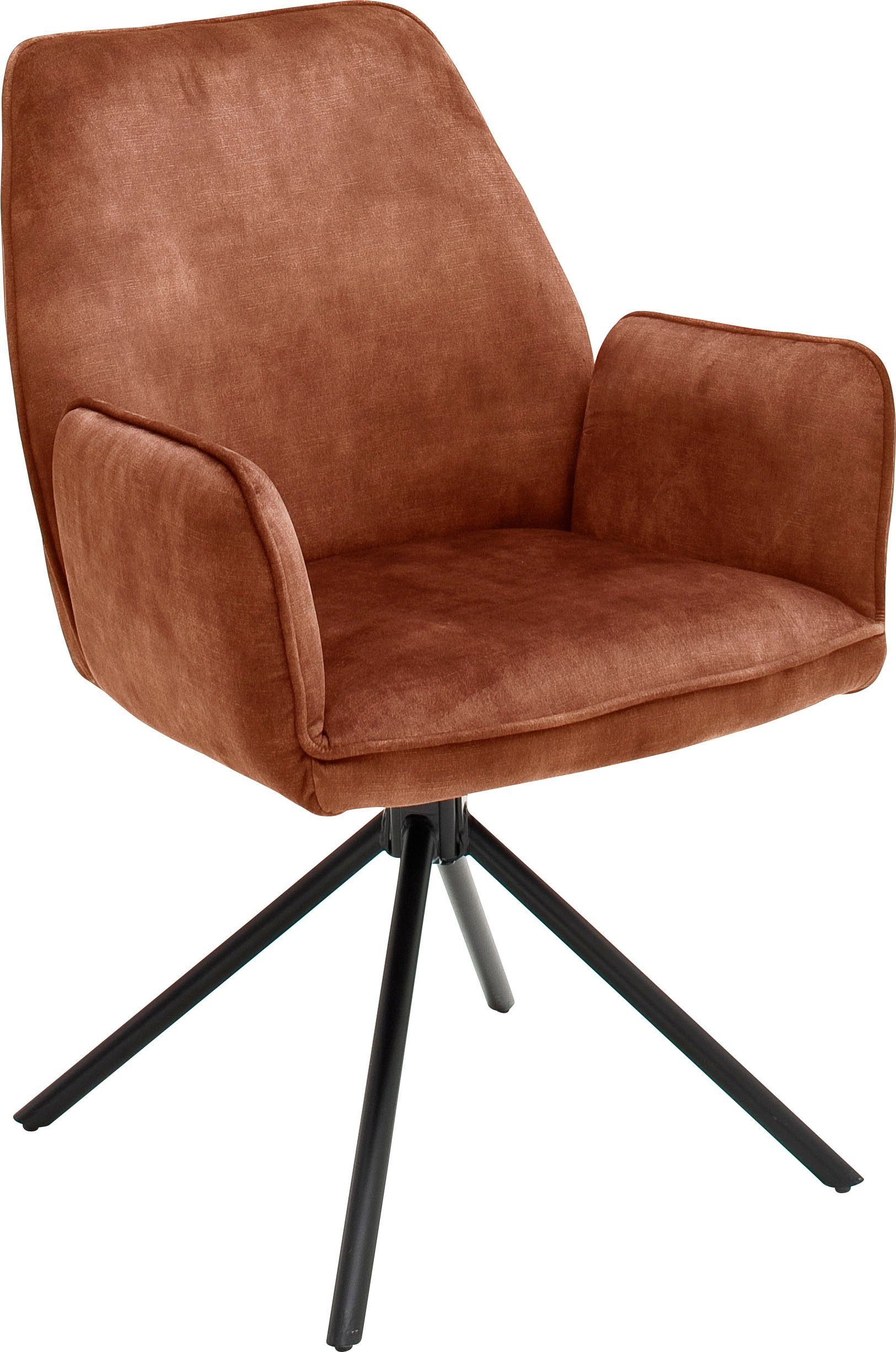 MCA furniture Eetkamerstoel Ottawa met armleuning Vintage suède-look met opstaande naad, stoel belastbaar tot 120 kg (set, 2 stuks)