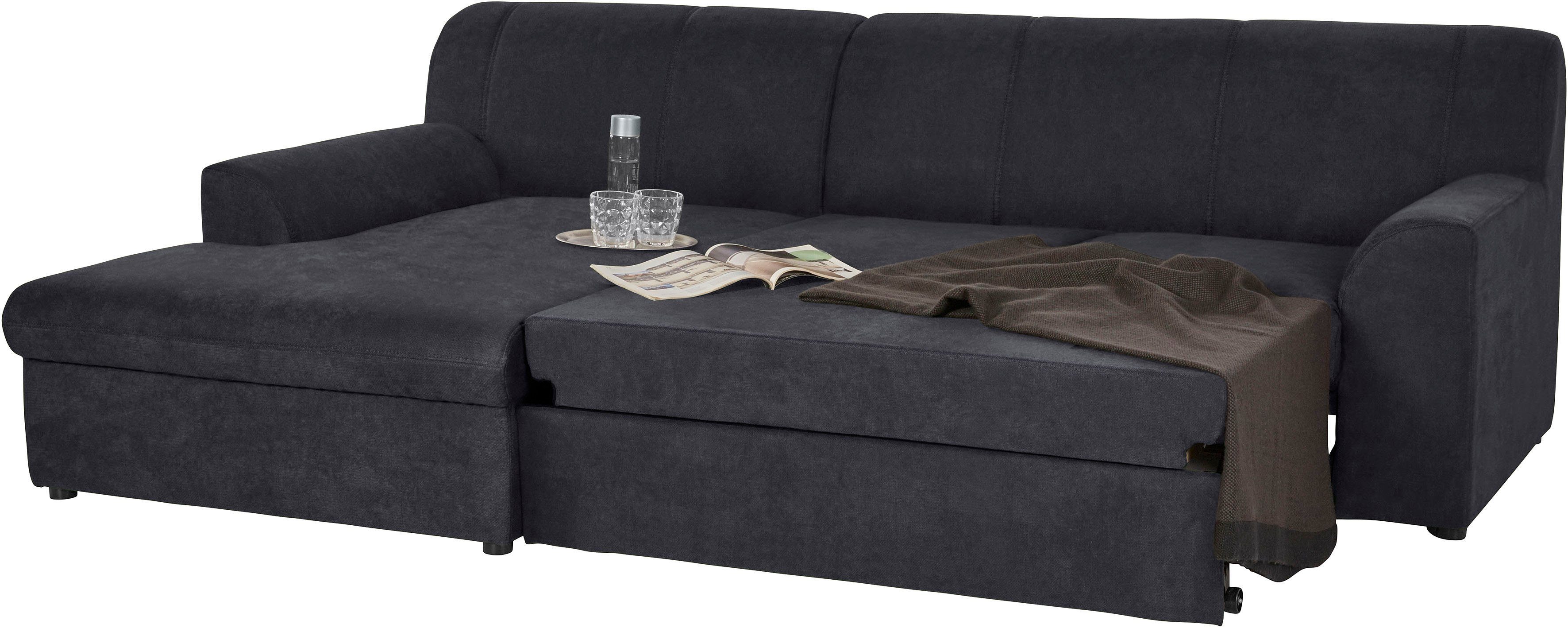 DOMO collection Hoekbank Topper, elegant en tijdloos, compacte afmetingen 245/155cm, L-vorm