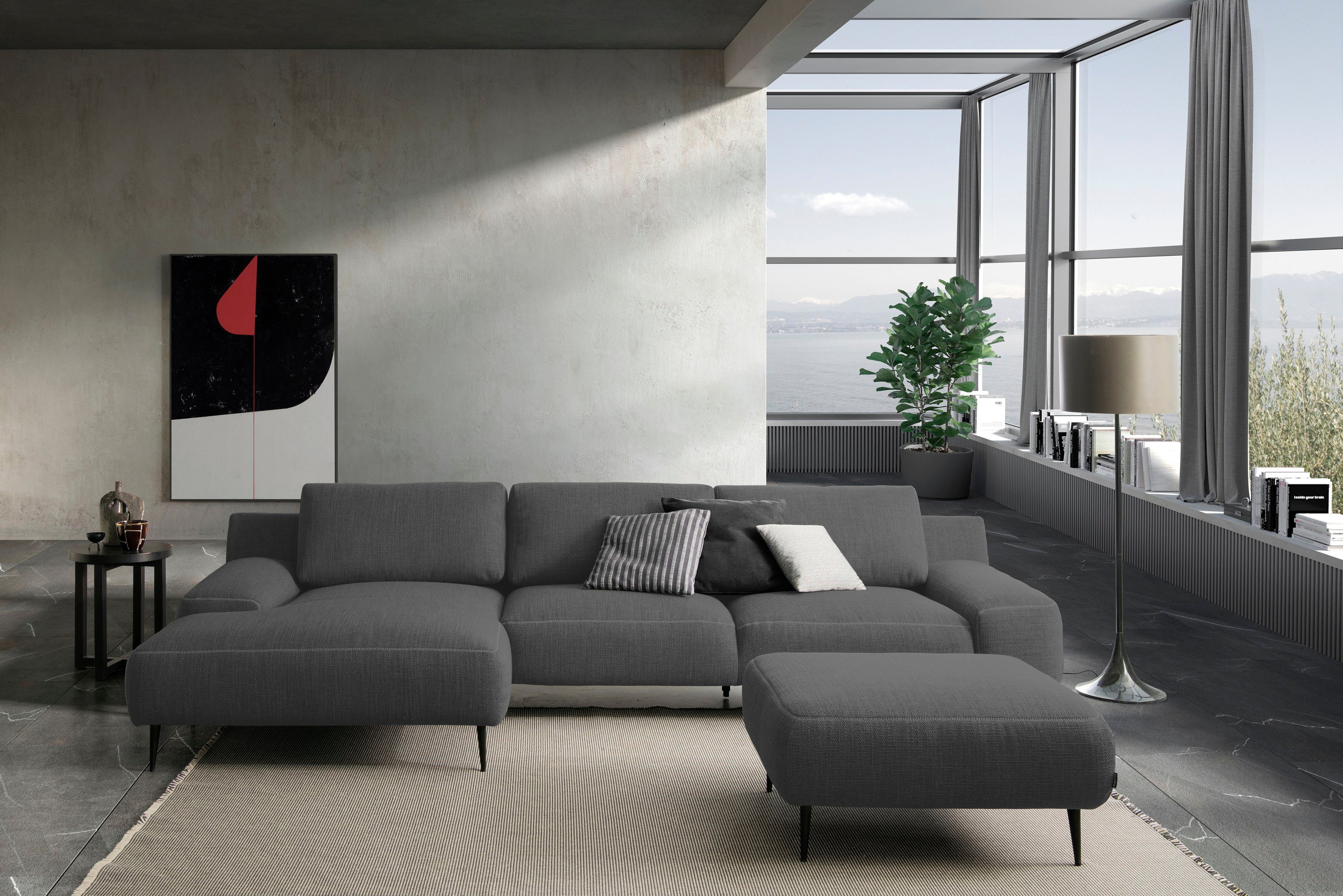designwerk Hocker Forma, tijdloze designhocker met actuele voet in hoogwaardige afwerking & geweldig zitcomfort