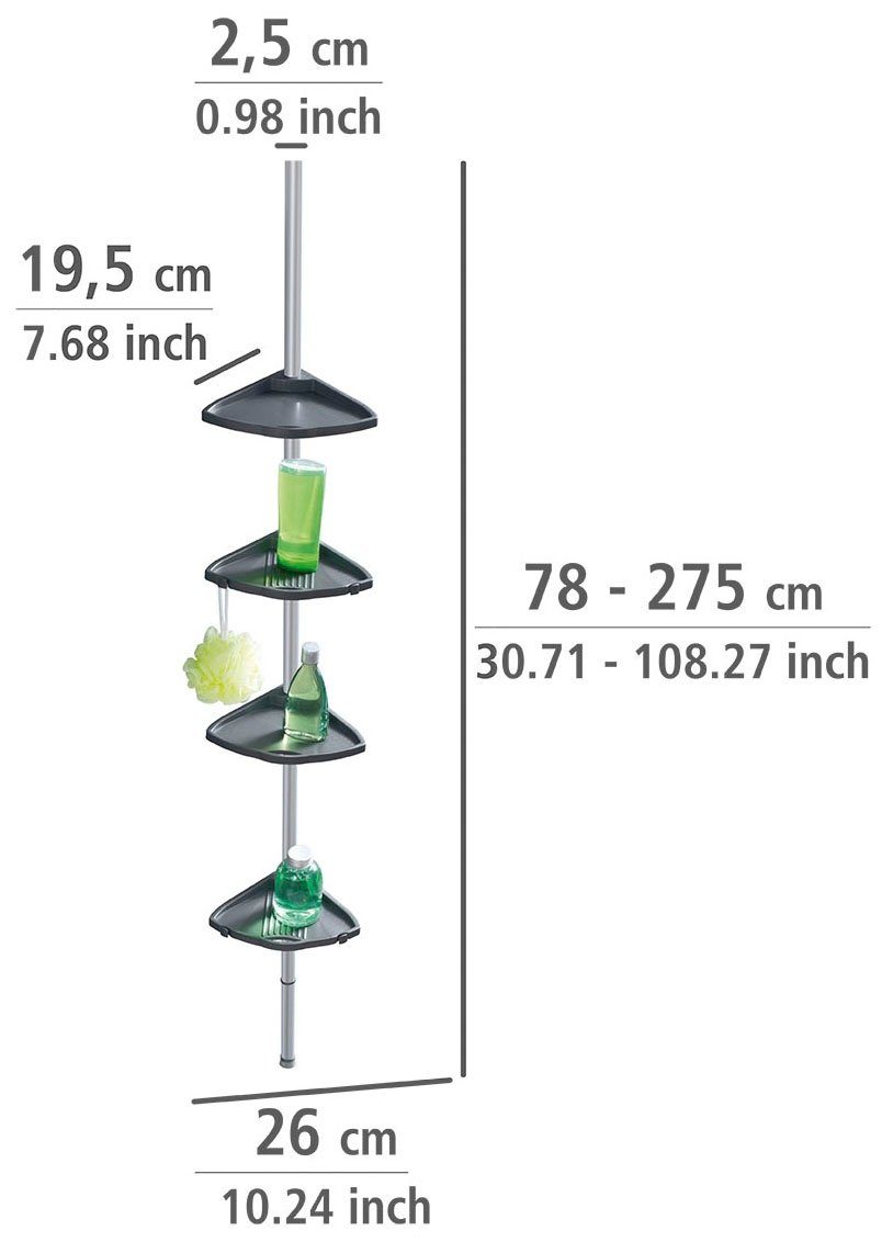 WENKO Doucherekje Telescopische douchehoek Compact