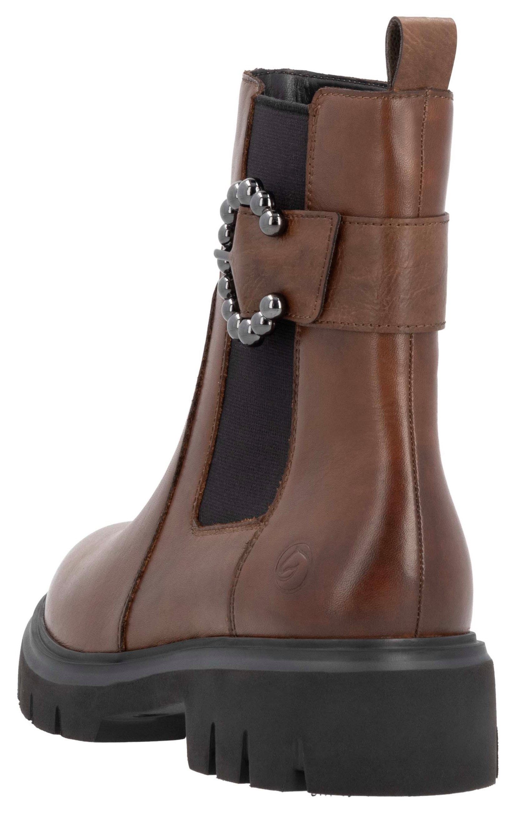 Remonte Chelsea-boots blokhak, businessmode, enkellaars met mooie decoratieve gesp