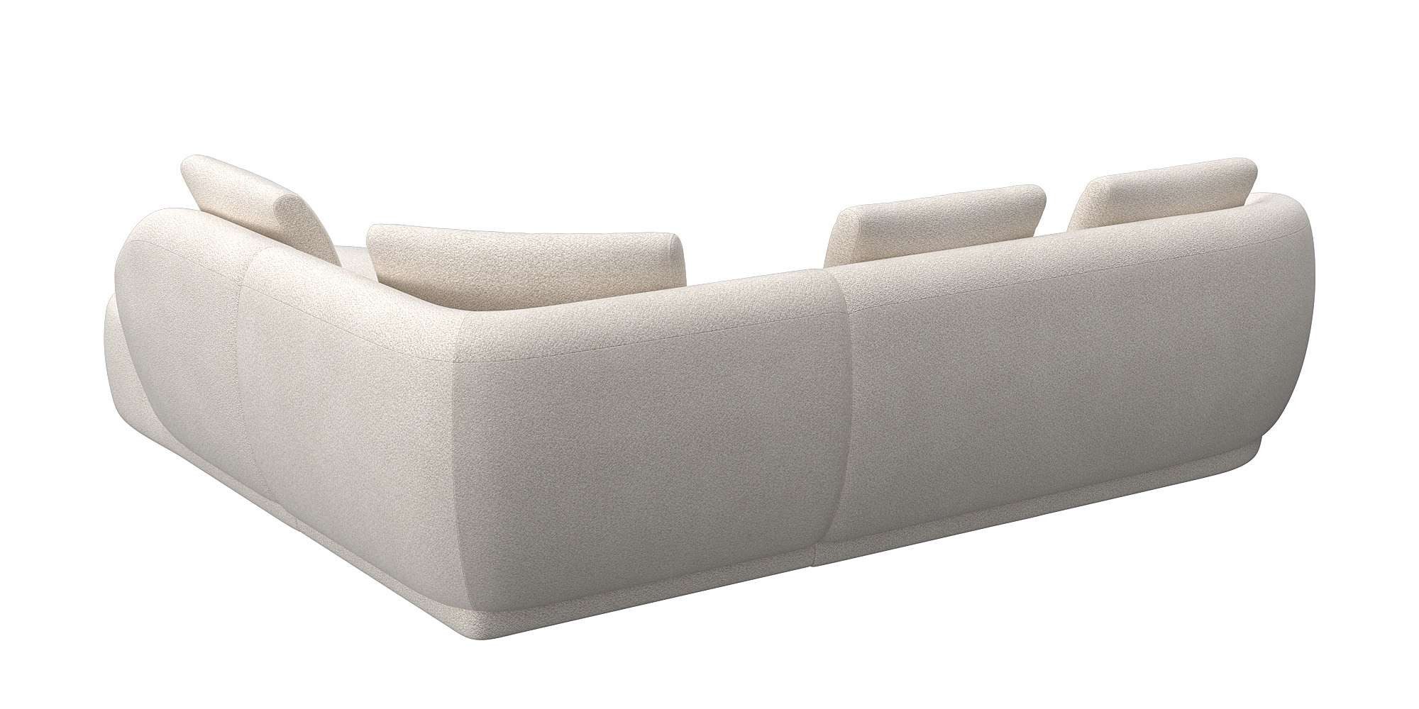 FLEXLUX Hoekbank Torino, rond, L-vorm, bankhoek met ottomane Modern, organisch bankontwerp, koudschuim, golfvering