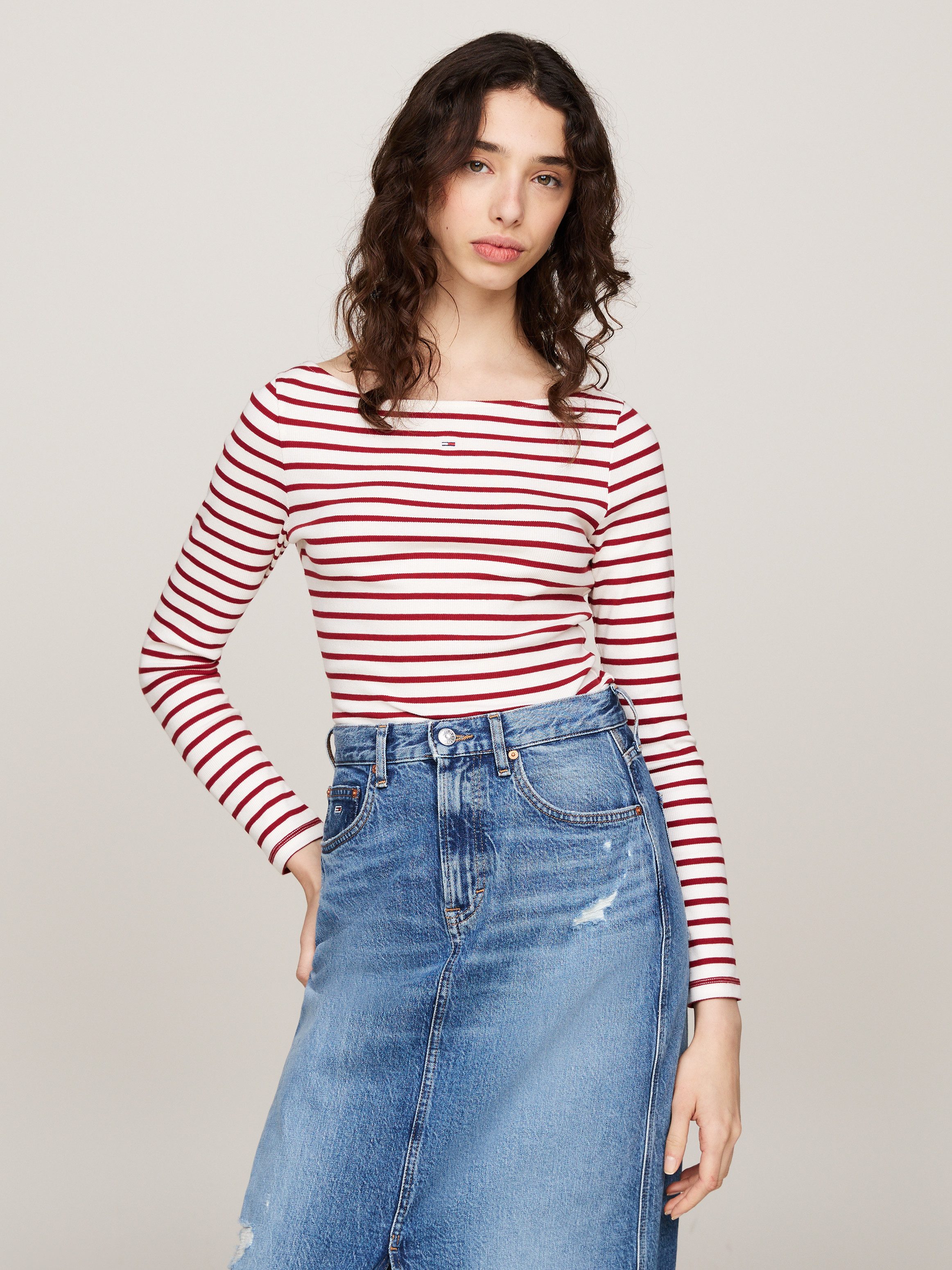 TOMMY JEANS Shirt met lange mouwen TJW BRETON STRIPE LS