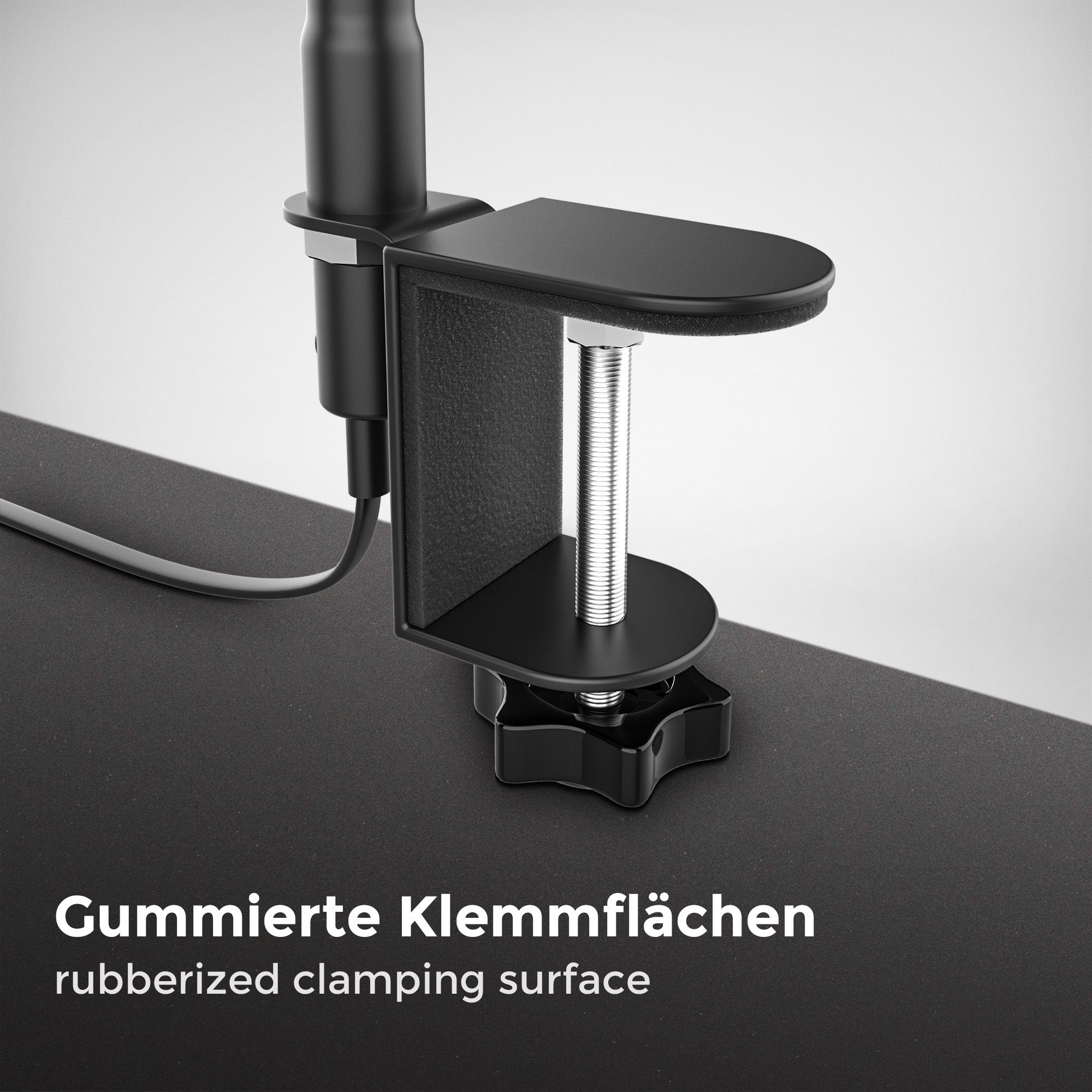 B.K.Licht Tafellamp Klemlicht, warmwit, flexibele zwaanhal, wipschakelaar, metaal