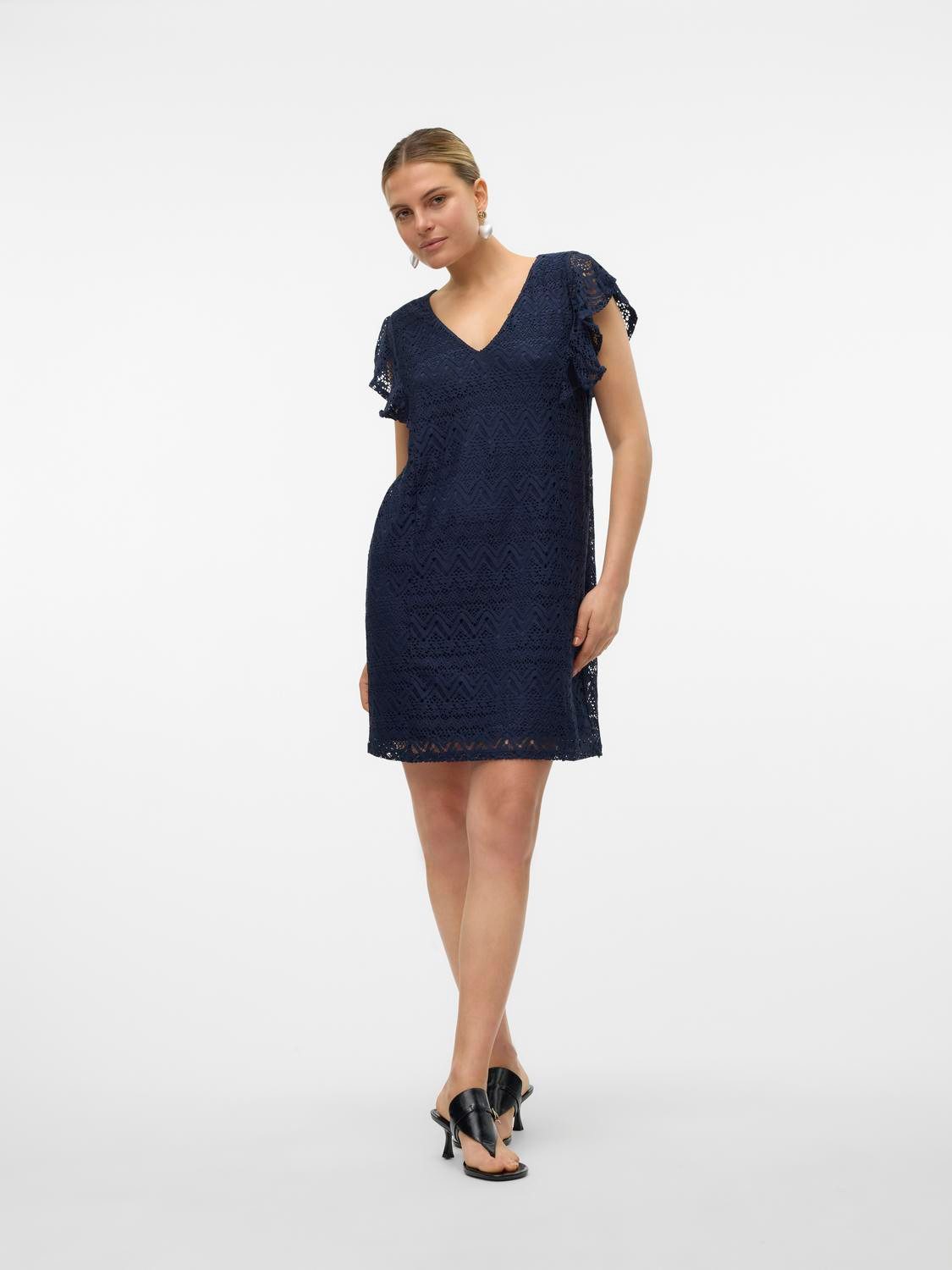 Vero Moda Mini-jurk VMMAYA SHORT FRILL DRESS JRS SPE