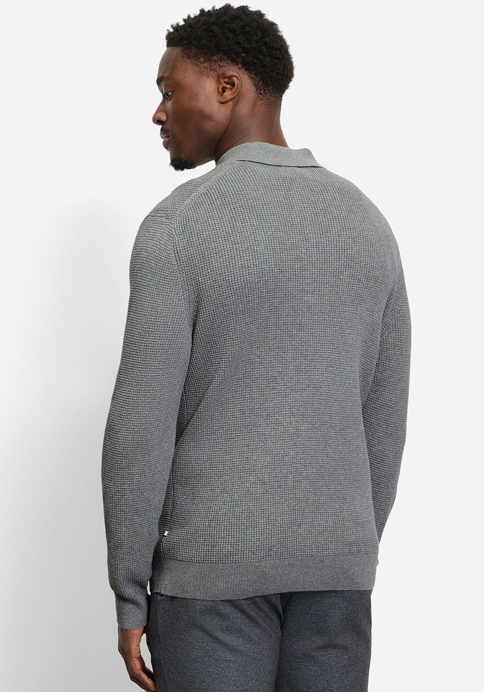 OLYMP Trui met polokraag Waffle Structure Pullover