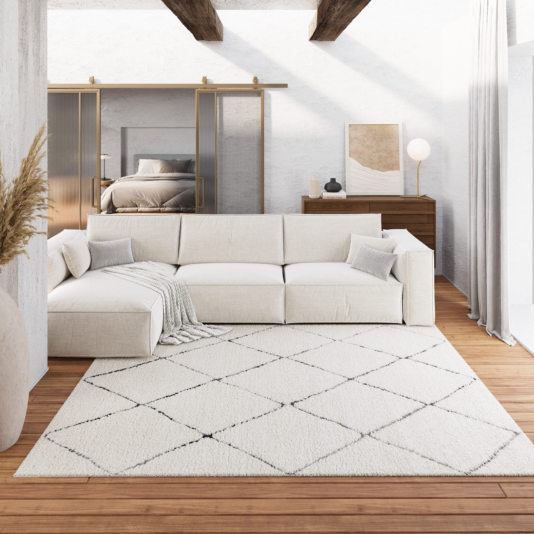Wecon Home Hoogpolig vloerkleed STUDIO two zachte en behaaglijk zachte pool, woonkamer, slaapkamer, in berber-stijl moderne vloerkleden maat 200 cm x