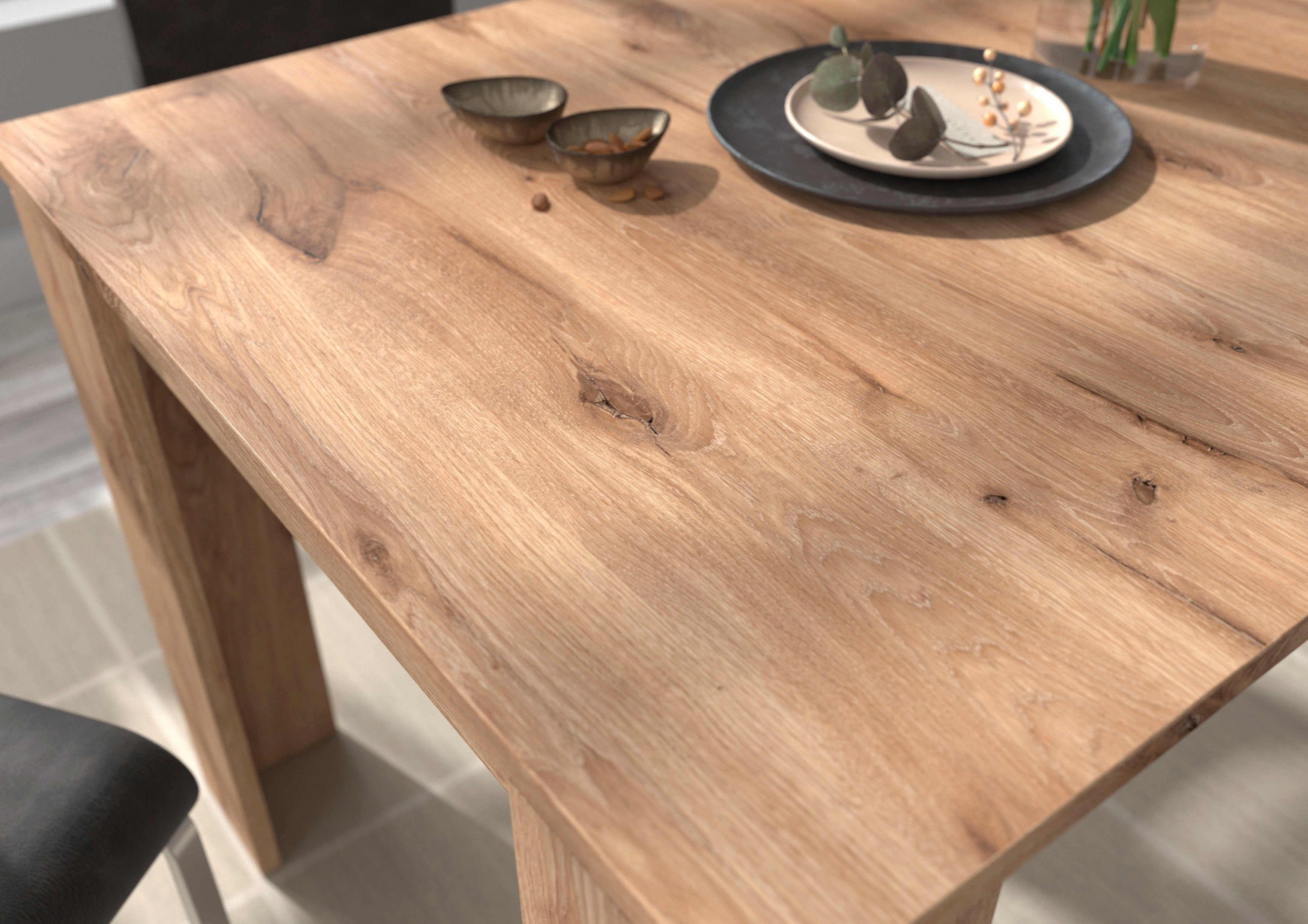 INOSIGN Eettafel Kalmar, rechthoekig, 160 cm uitschuifbaar naar 200 cm, inclusief Inlegplaat