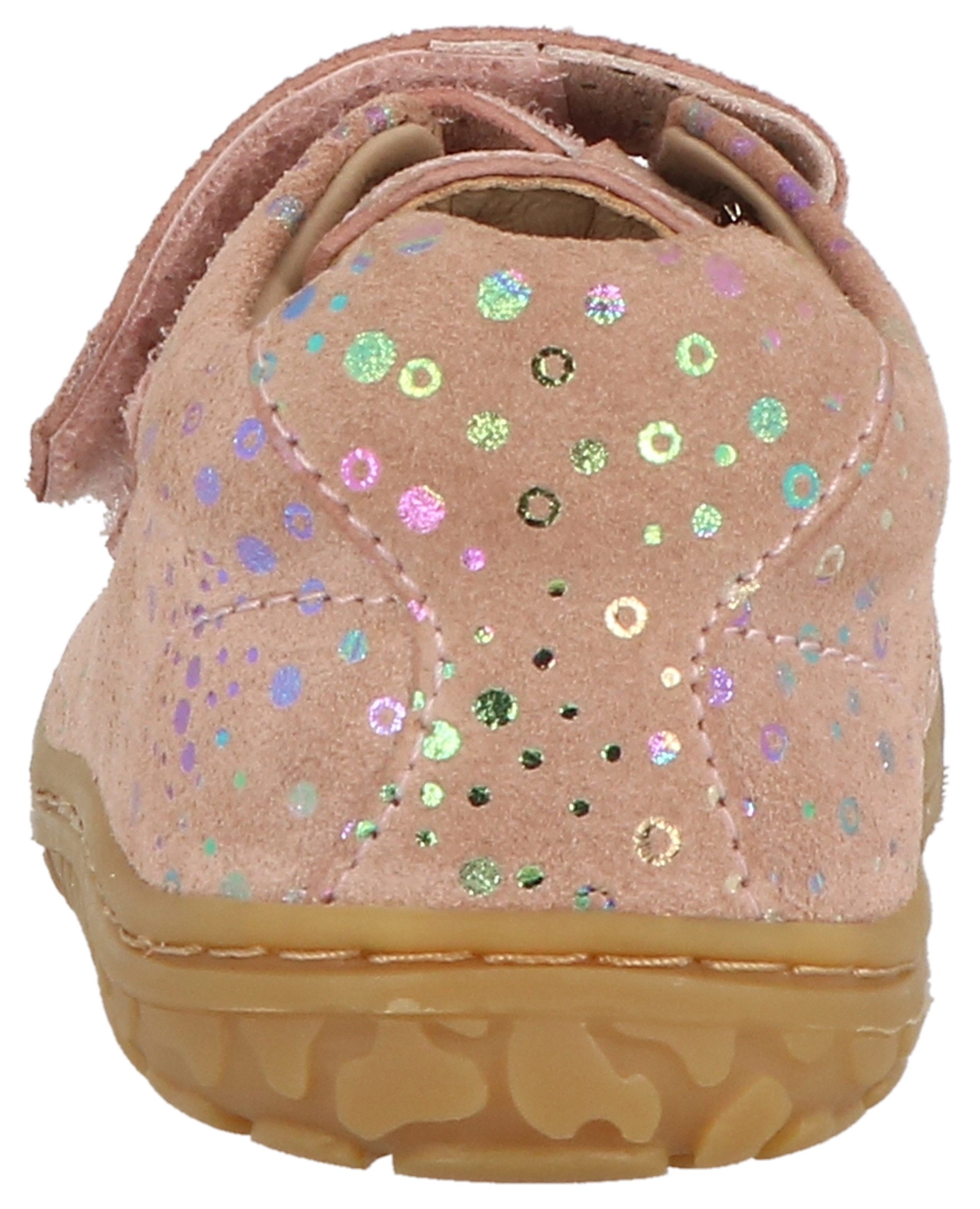 Lurchi Barefootschoenen NOAH BAREFOOT , klittenbandschoen, gekleurde glitterprint, maat sjabloon te downloaden