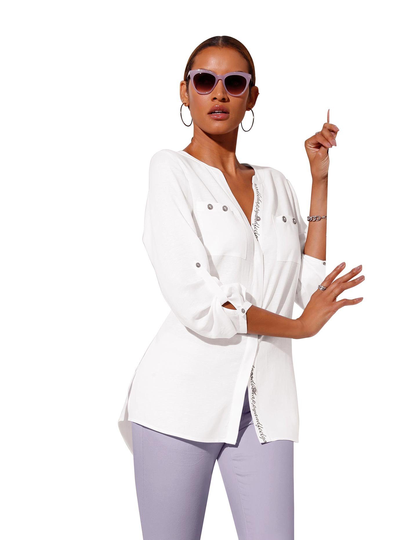 Creation L Blouse met lange mouwen dames blouses maat 36 wit