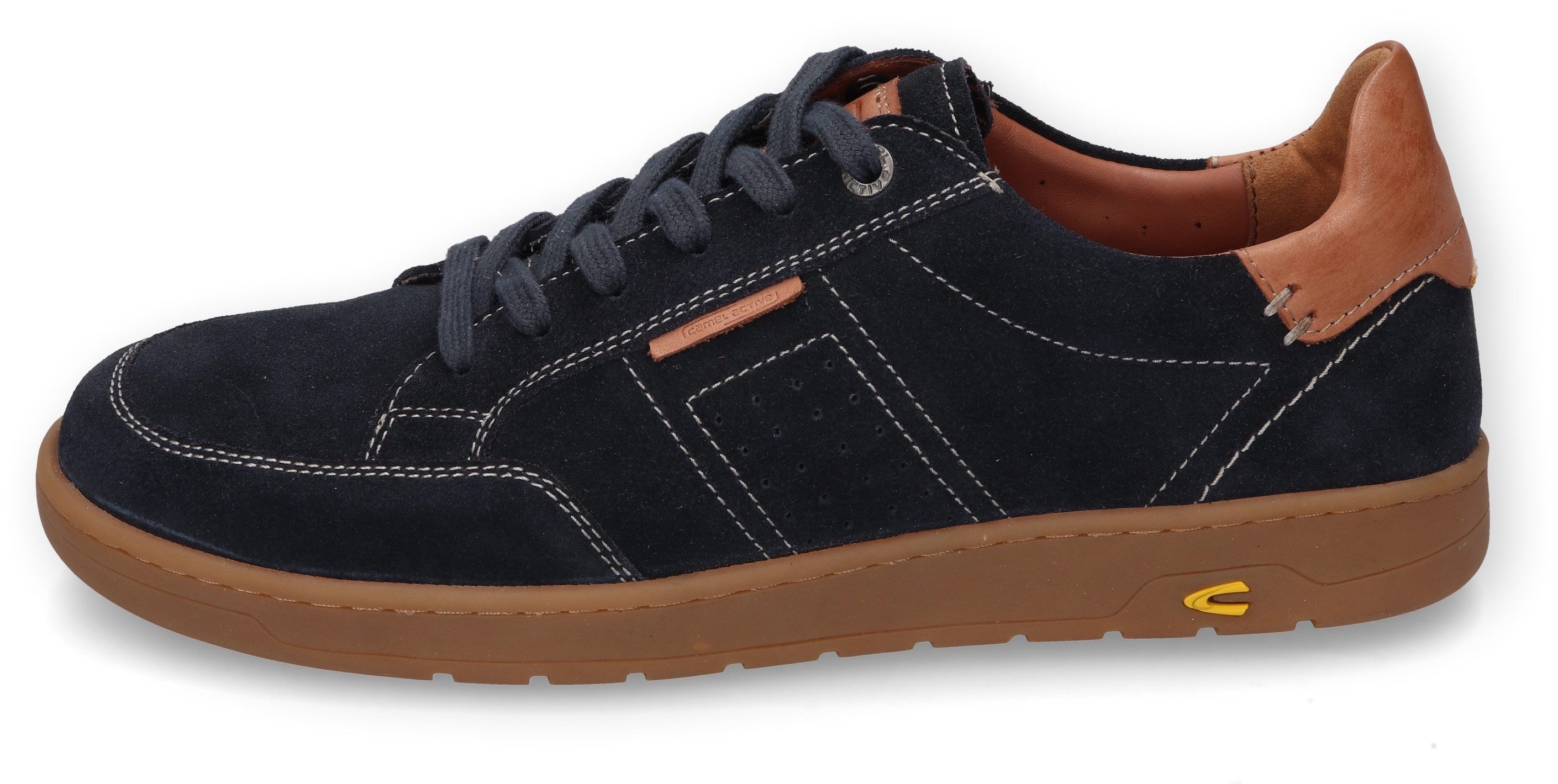 camel active Sneakers , retro sneaker, veterschoen met sierstiksels
