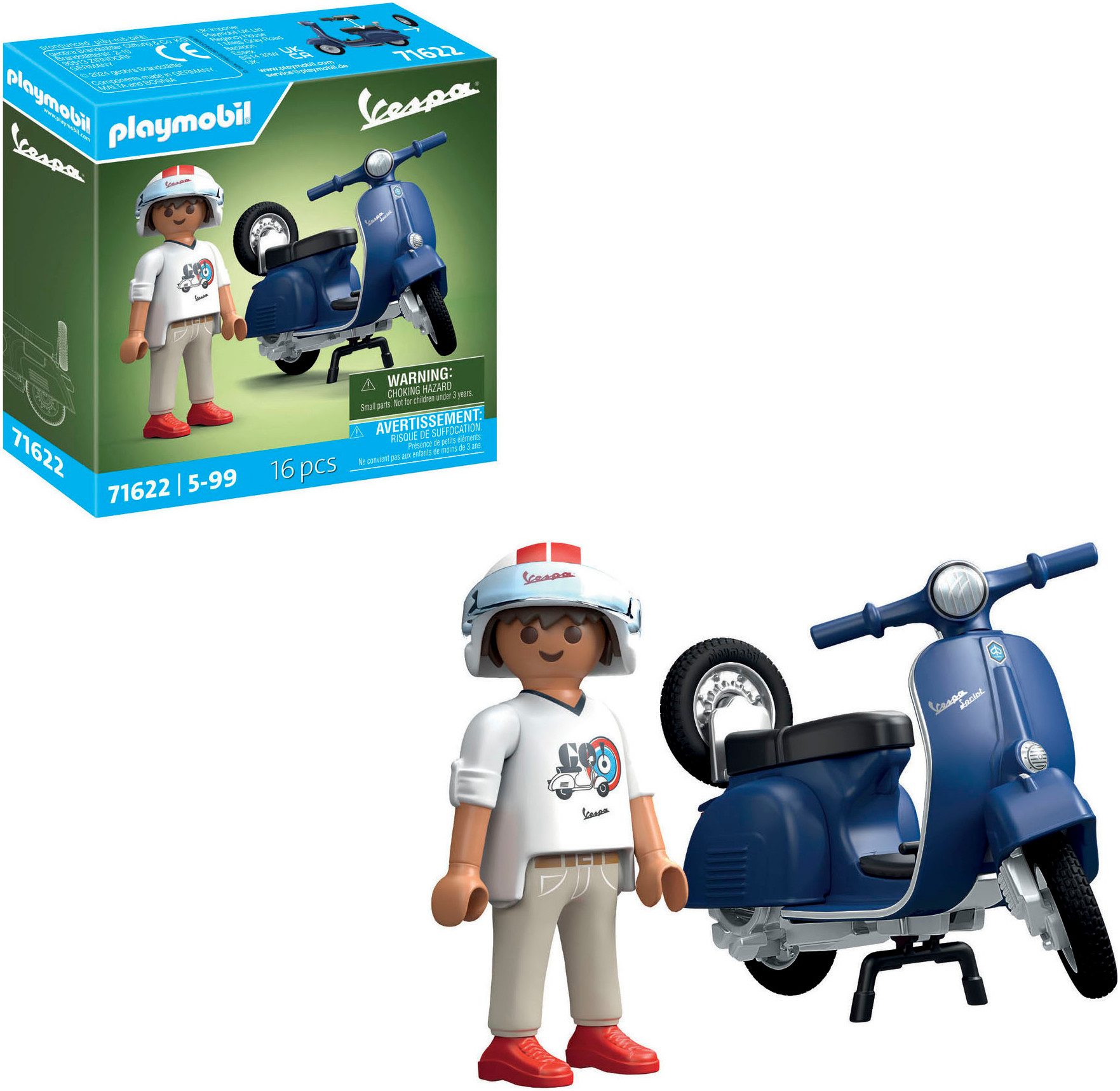 Playmobil® Constructie-speelset 1969 Vespa 150 Sprint Veloce, Blauw (71622), Vespa (16-delig)