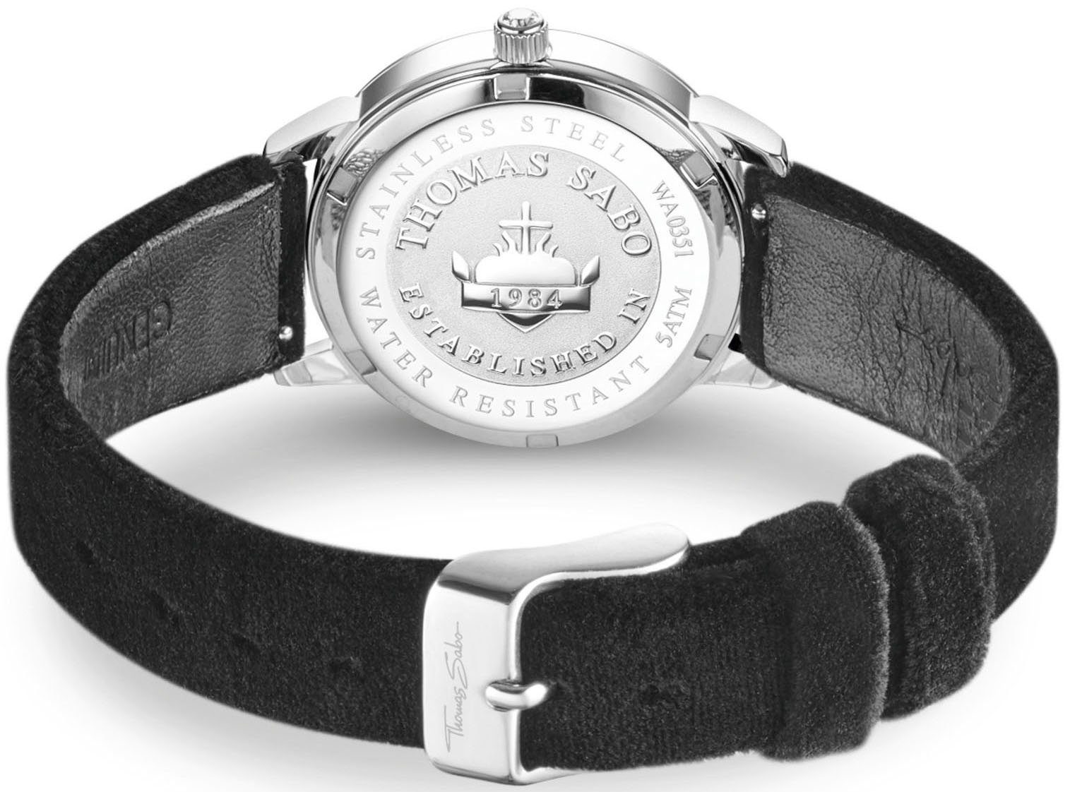 THOMAS SABO Kwartshorloge Polshorloge, dames, ideaal ook als cadeau, sterrenbeeld, sterren, astro (set, 2-delig, Met verwisselbare armband)