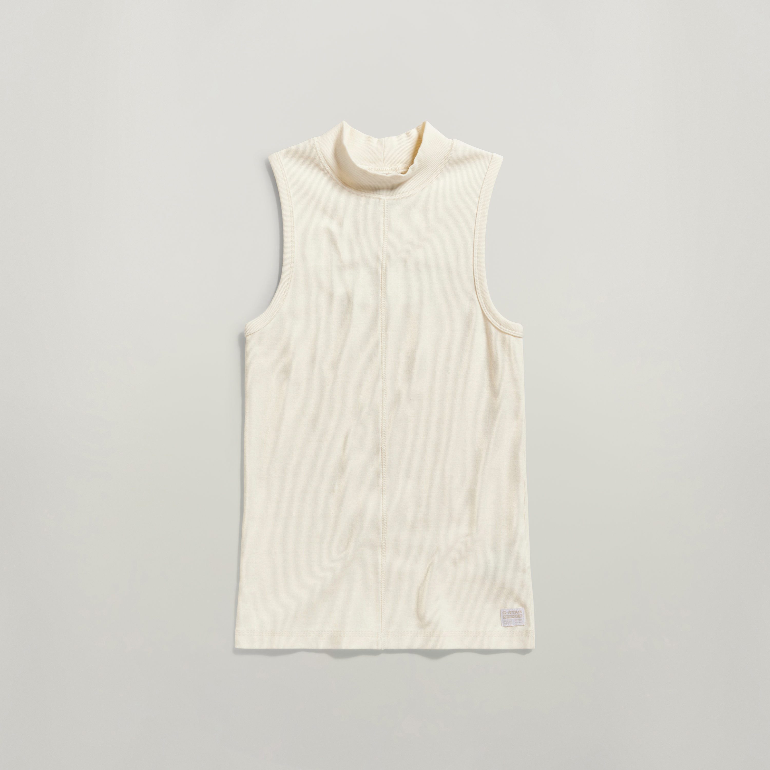 G-Star RAW Geribde tanktop Open back mock slim t sl wmn