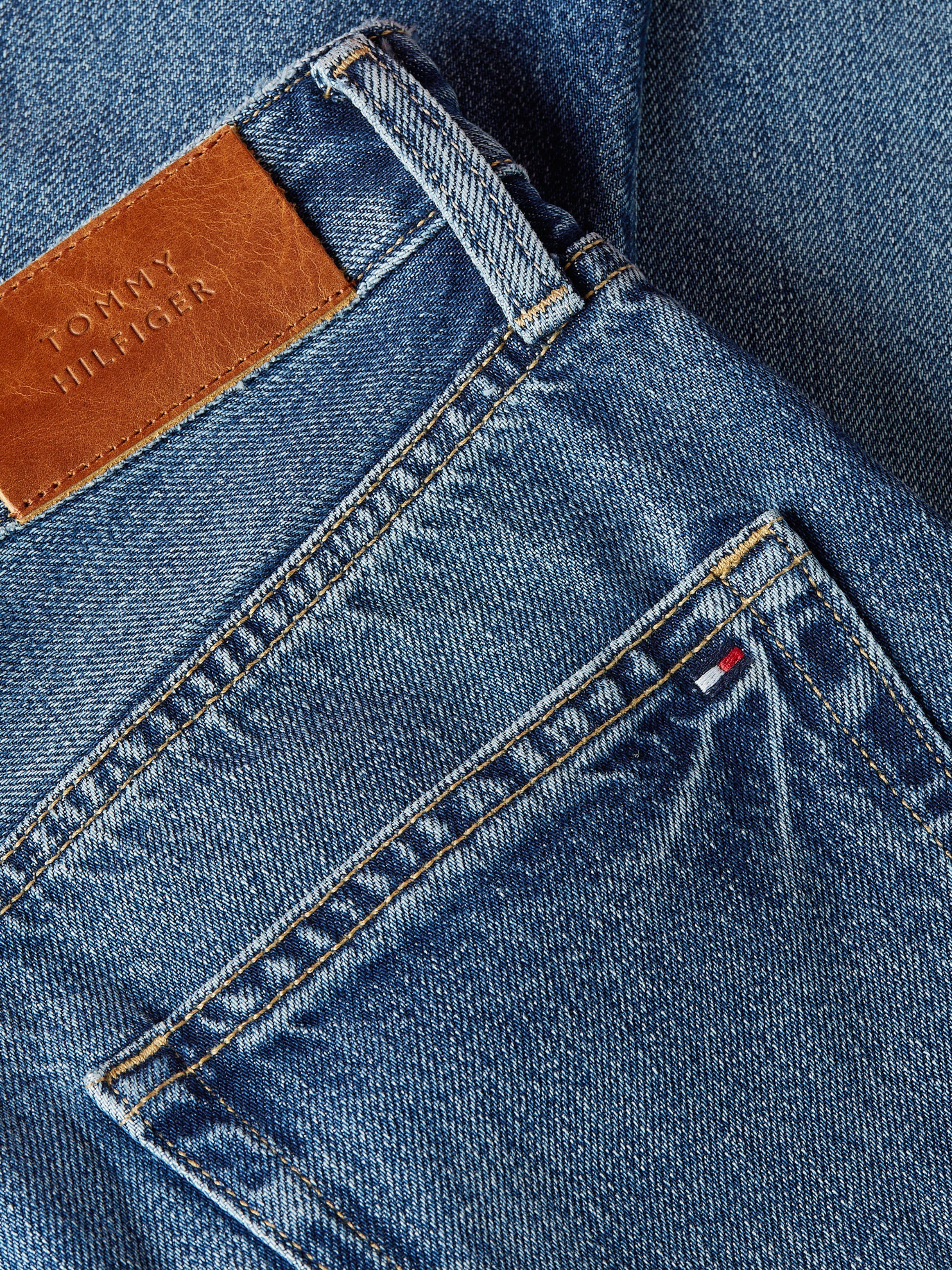 Tommy Hilfiger Straight jeans LOOSE STRAIGHT RW KLO met lederen logo patch