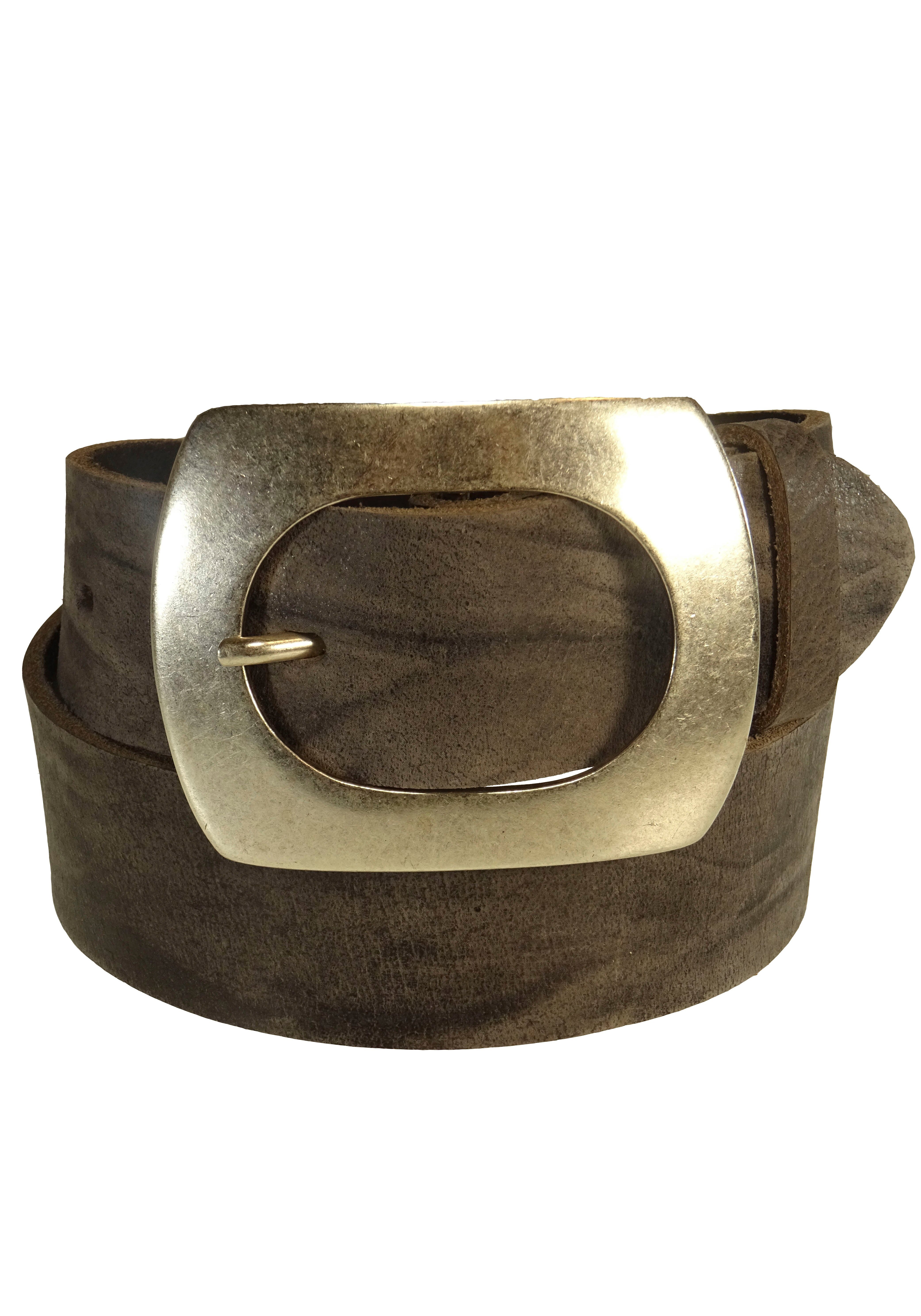 RETTUNGSRING by showroom 019° Leren riem met verwisselbare sluiting "spa doorn" dames brede riemen maat 95 bruin
