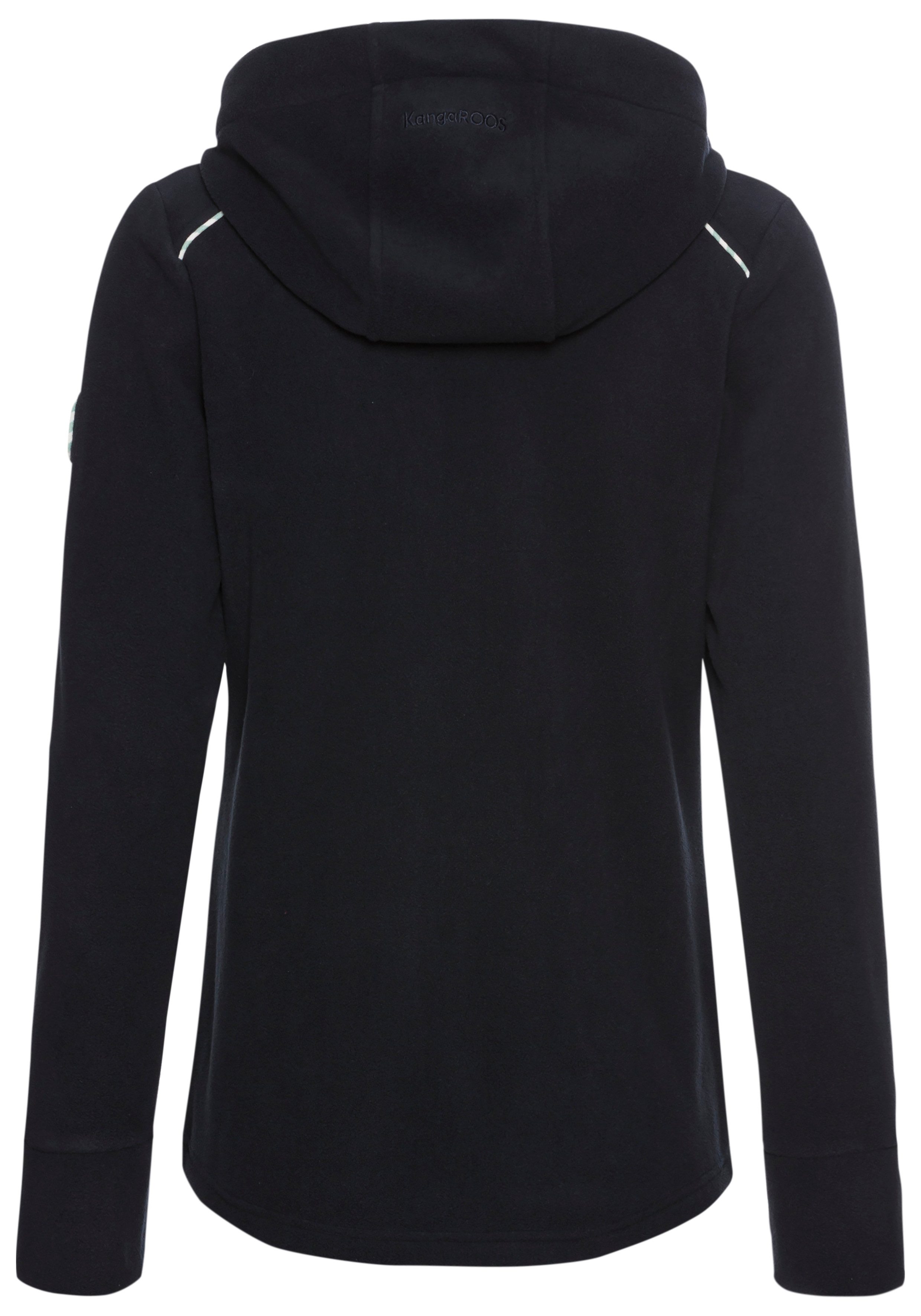KangaROOS Fleecejack van polyester figuurvolgende pasvorm met capuchon en koord