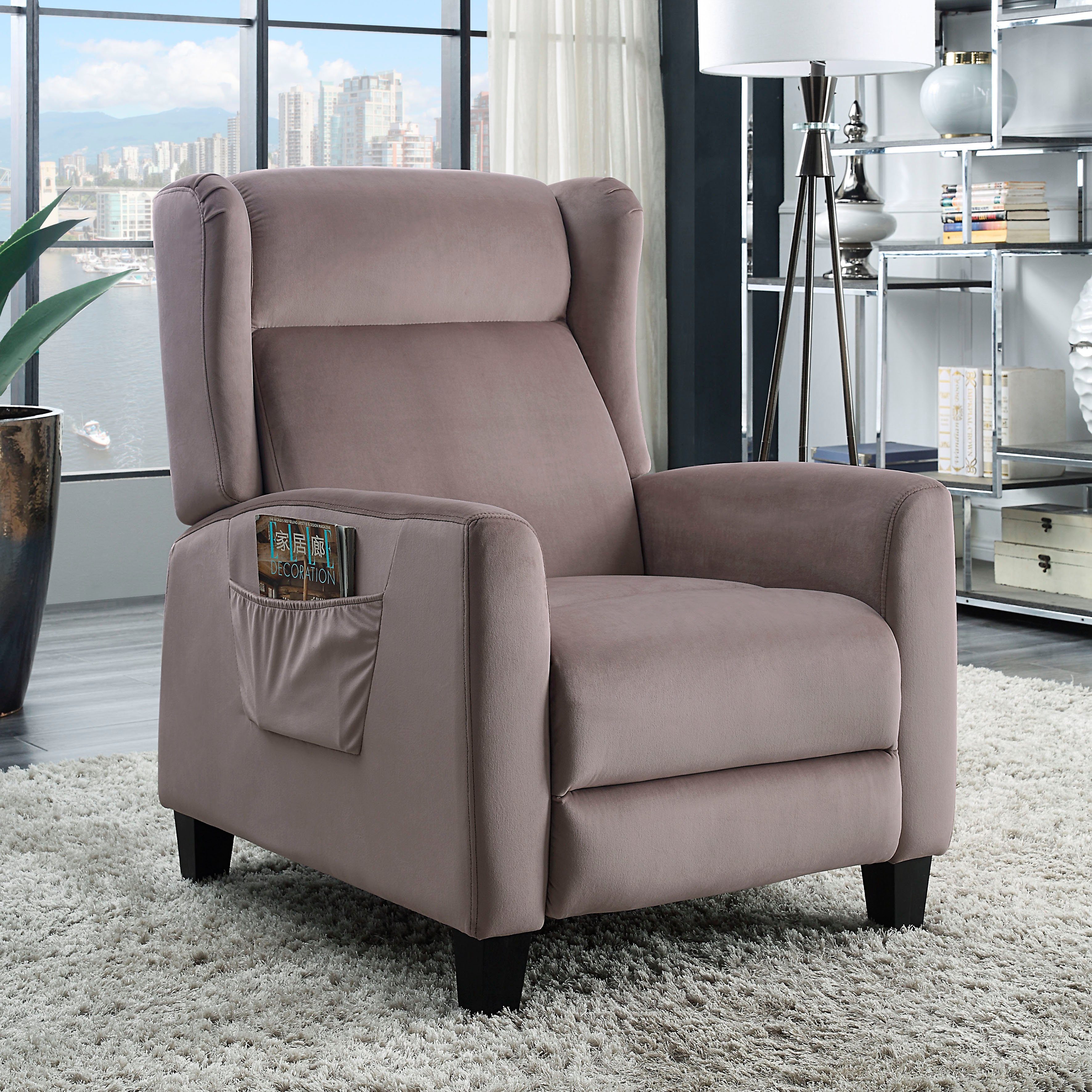 ATLANTIC home collection Relaxfauteuil Timo klassieke oorfauteuil met relaxfunctie en praktisch zijvak