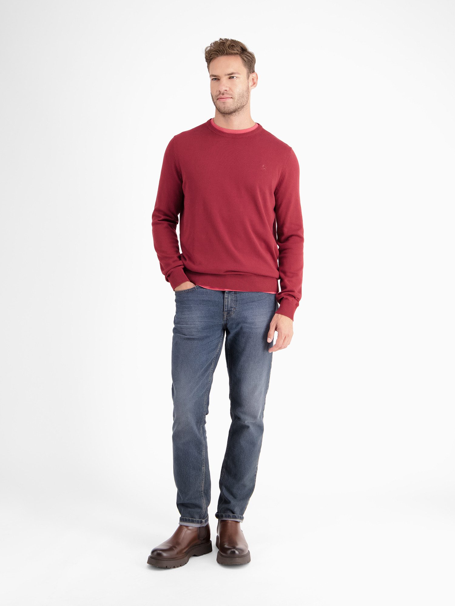 Lerros Gebreide trui LERROS crewneck gebreide pullover