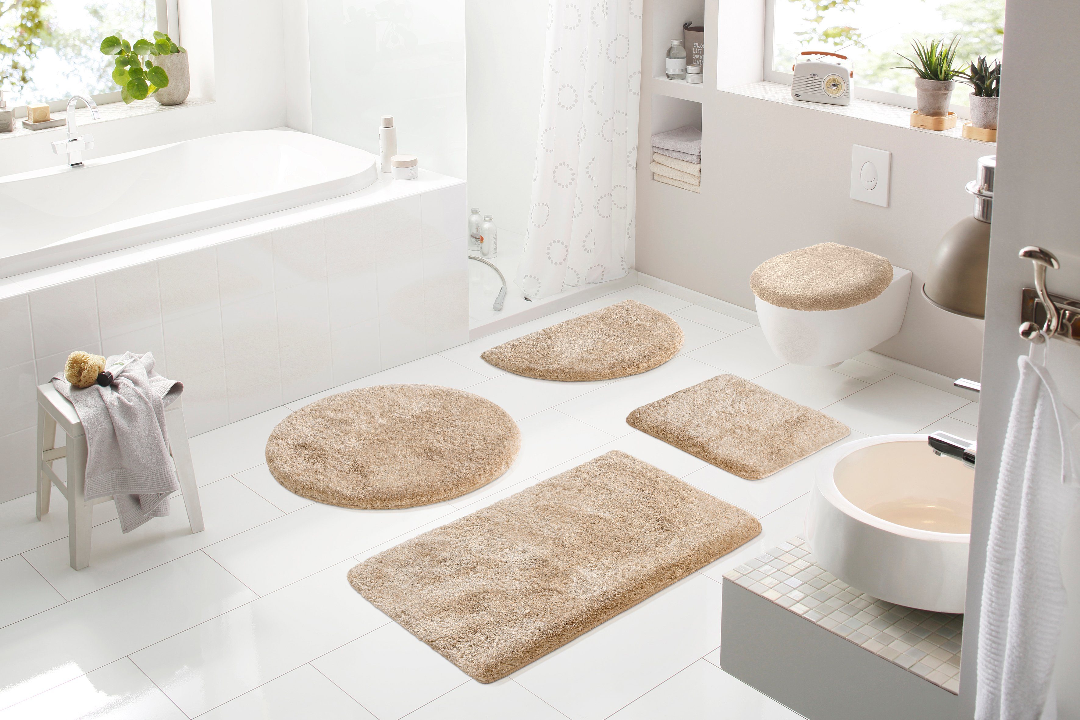 Grund Badmat Melos, badmat, badkamer tapijt, zeer zacht gemêleerde look, zeer zachte pool, melange-effect, made in europe
