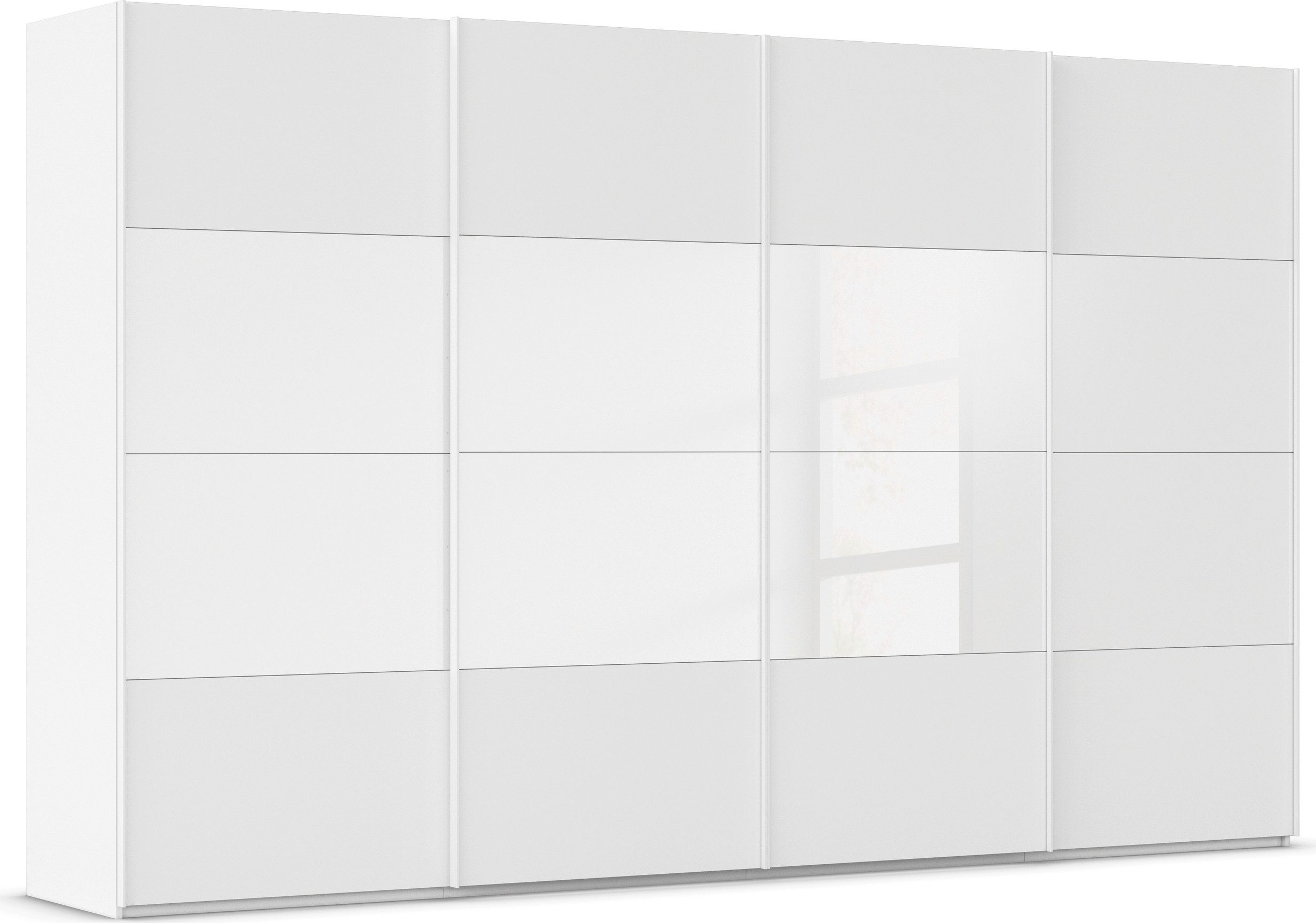 rauch Schuifdeurkast Kledingkast Kast Garderobe Slaapkamerkast SCALE-FYRA edel vierdelige deuren glas mat/glanzend veel kleuren made in germany